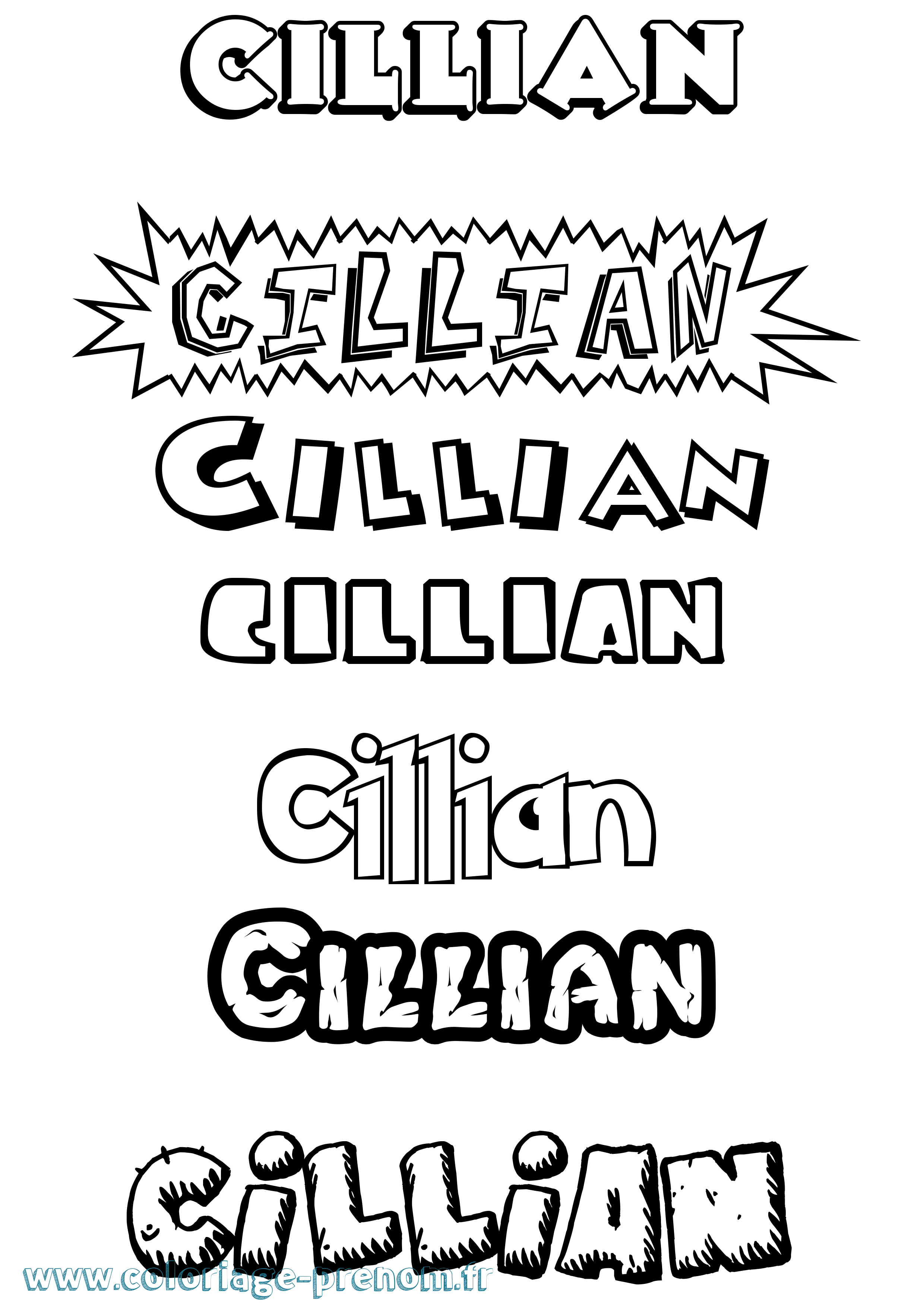 Coloriage prénom Cillian Dessin Animé