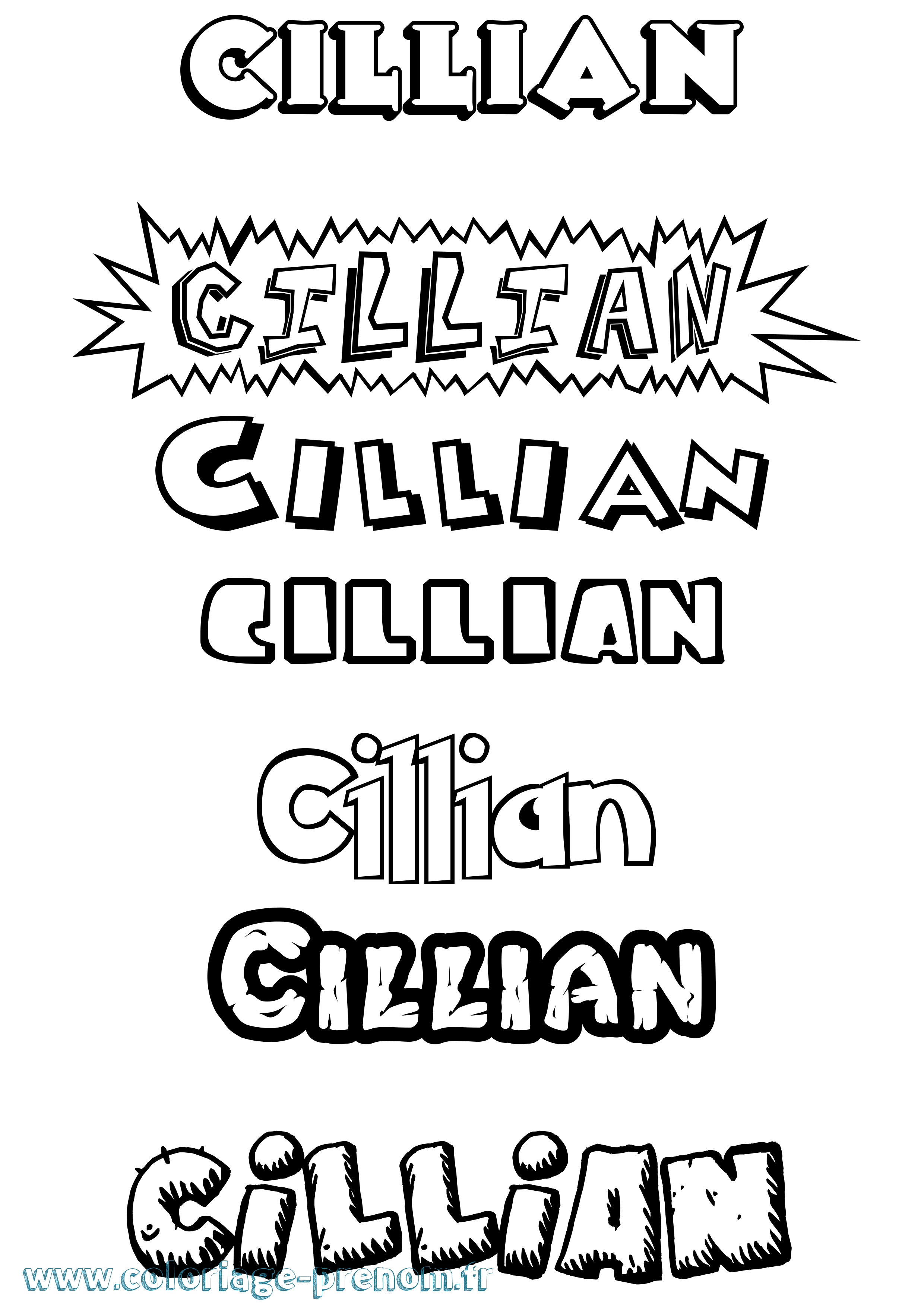 Coloriage Cillian Dessin Animé Coloriage prénom Cillian Dessin Animé