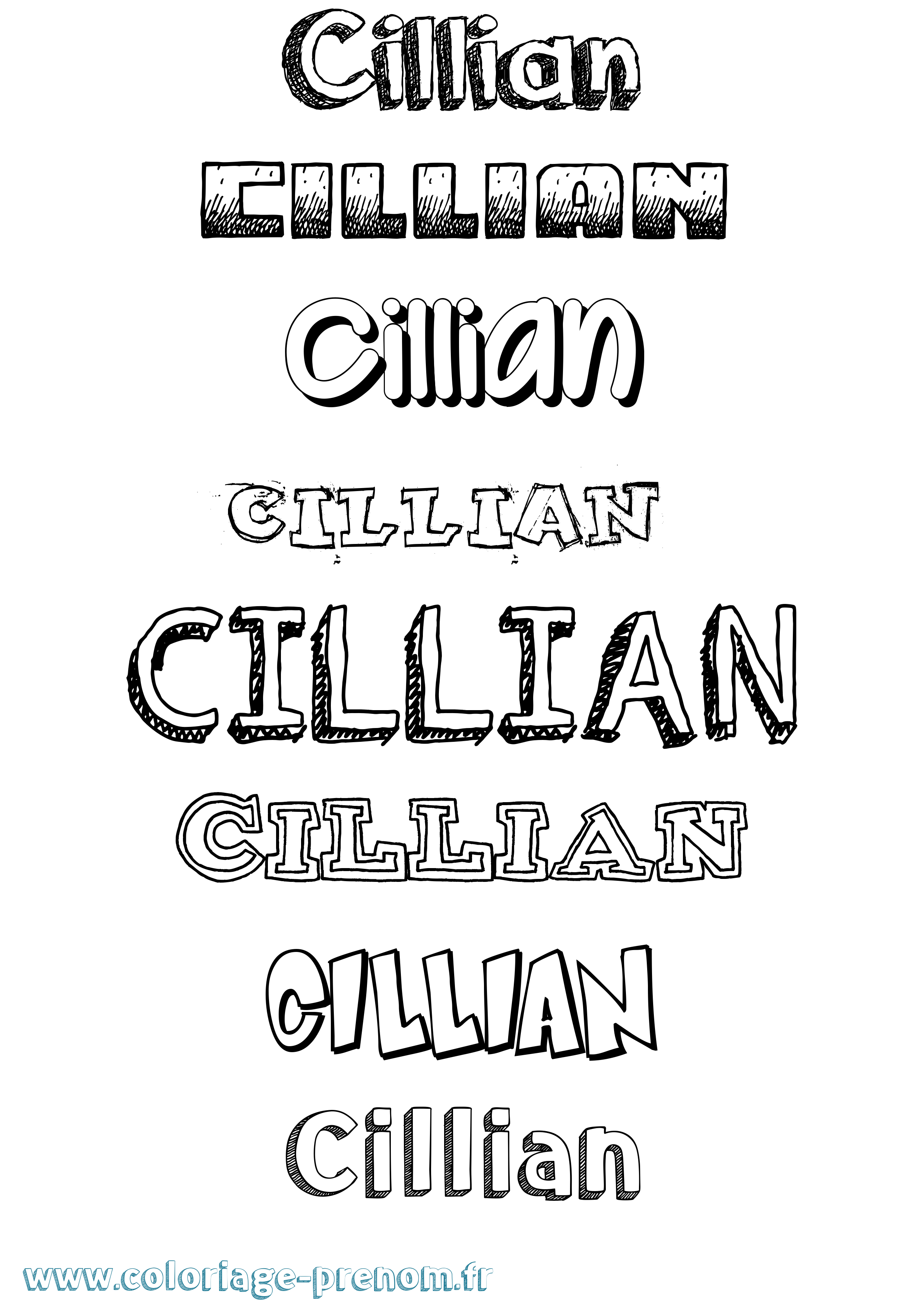 Coloriage Cillian Dessiné Coloriage prénom Cillian Dessiné