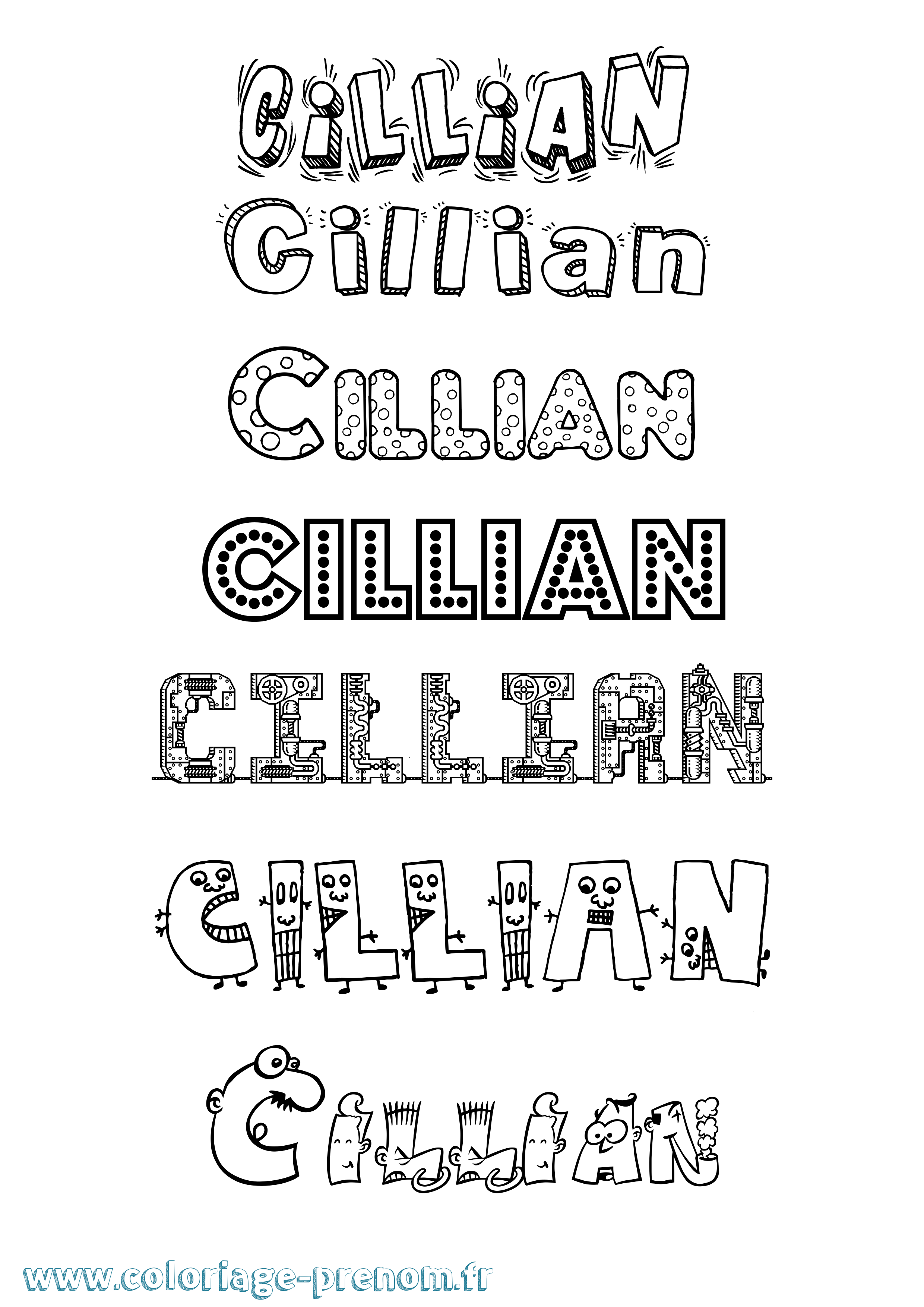 Coloriage prénom Cillian Fun