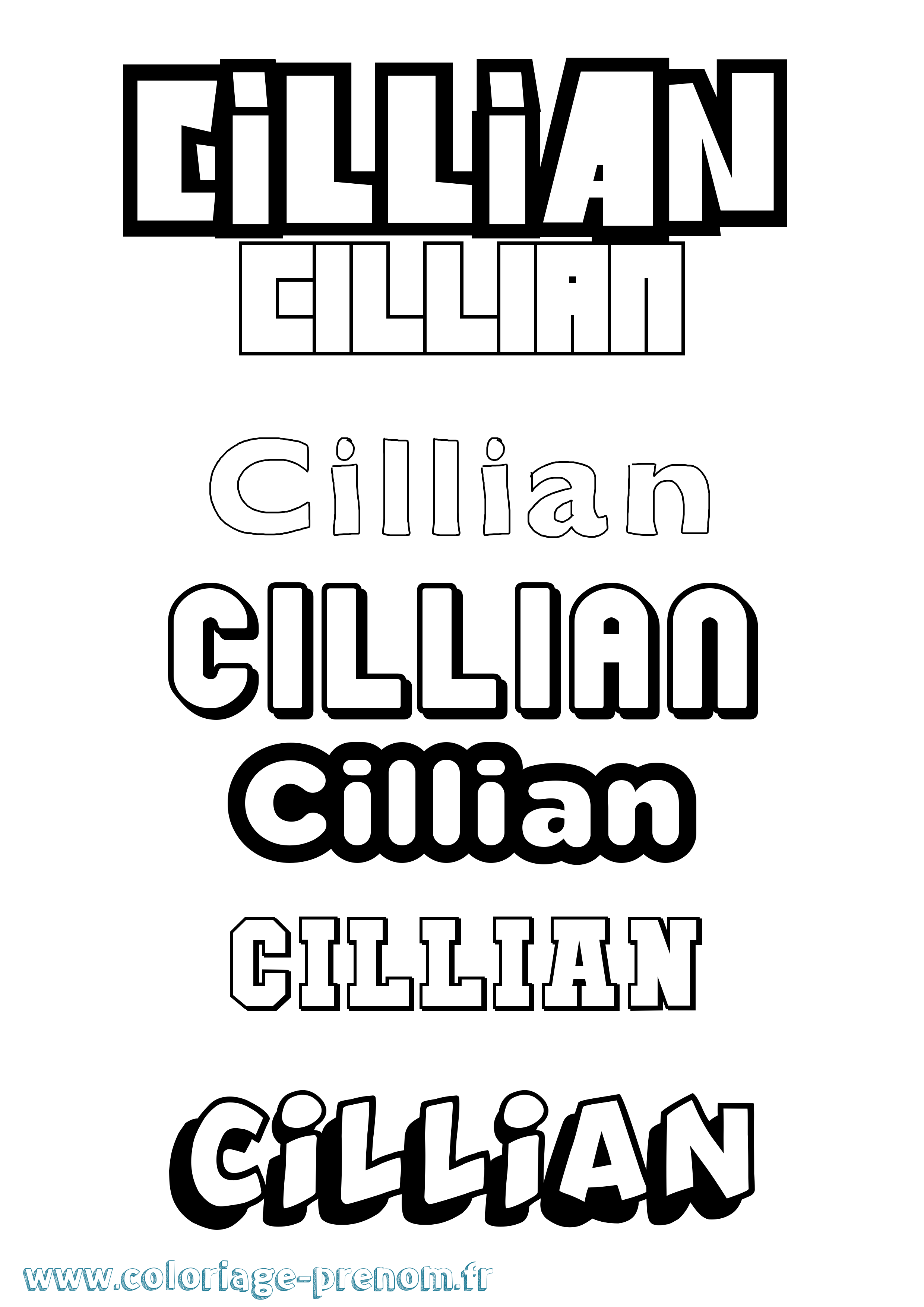 Coloriage prénom Cillian Simple