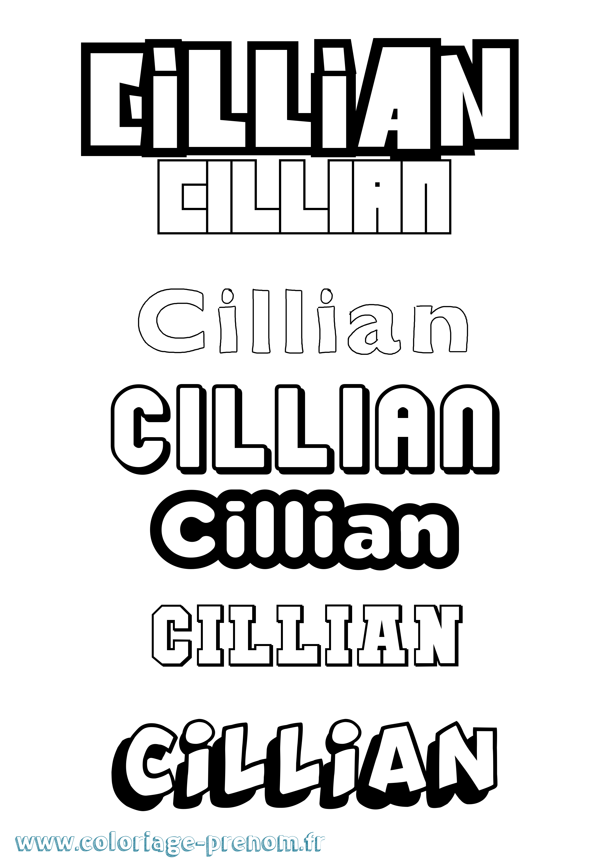 Coloriage Cillian Simple Coloriage prénom Cillian Simple