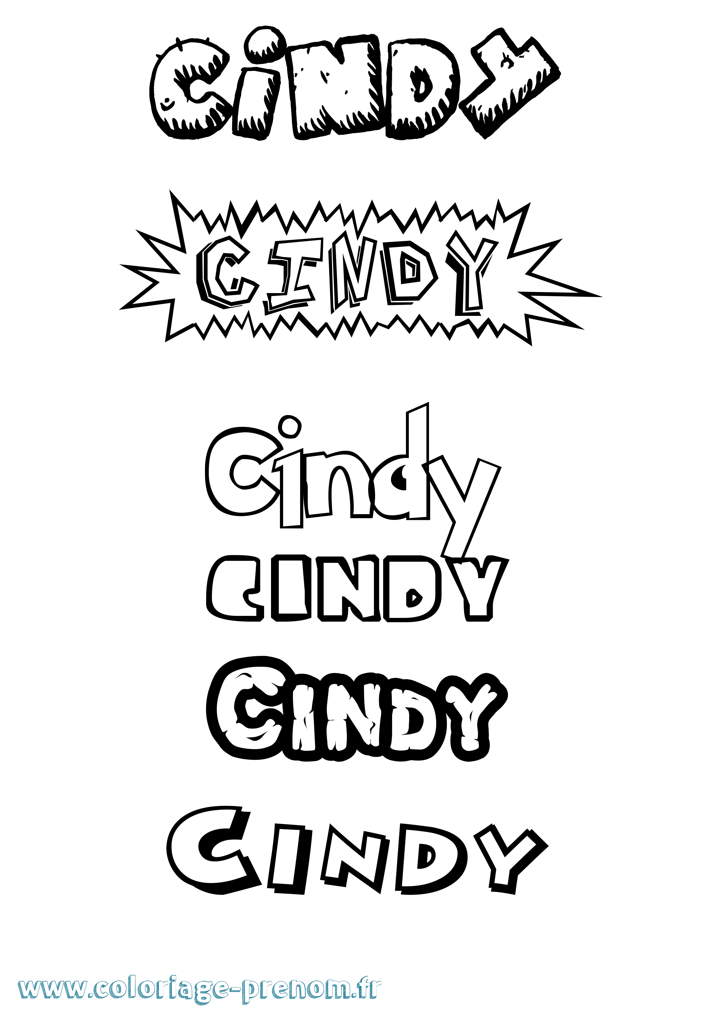 Coloriage prénom Cindy Dessin Animé