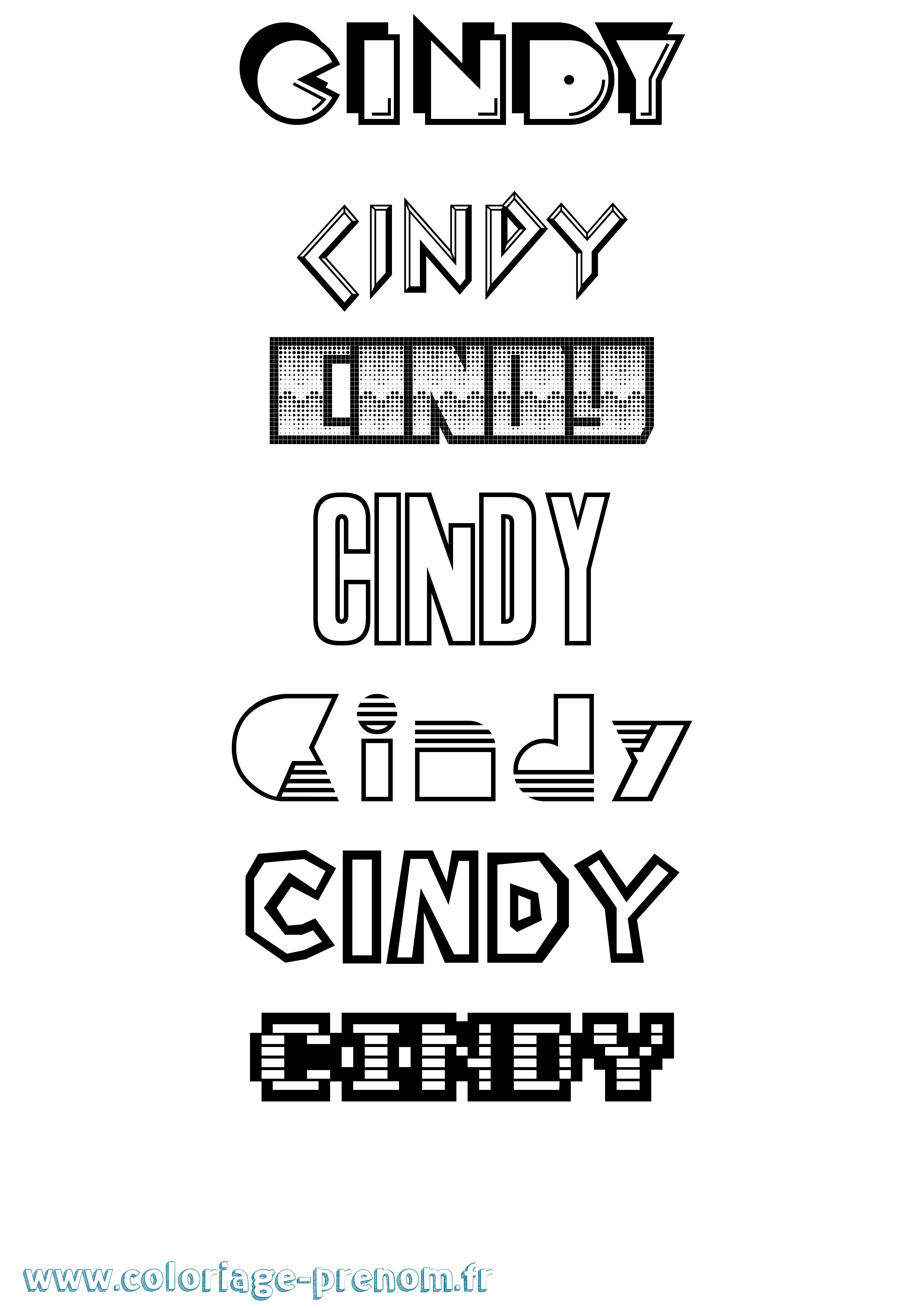Coloriage prénom Cindy Jeux Vidéos