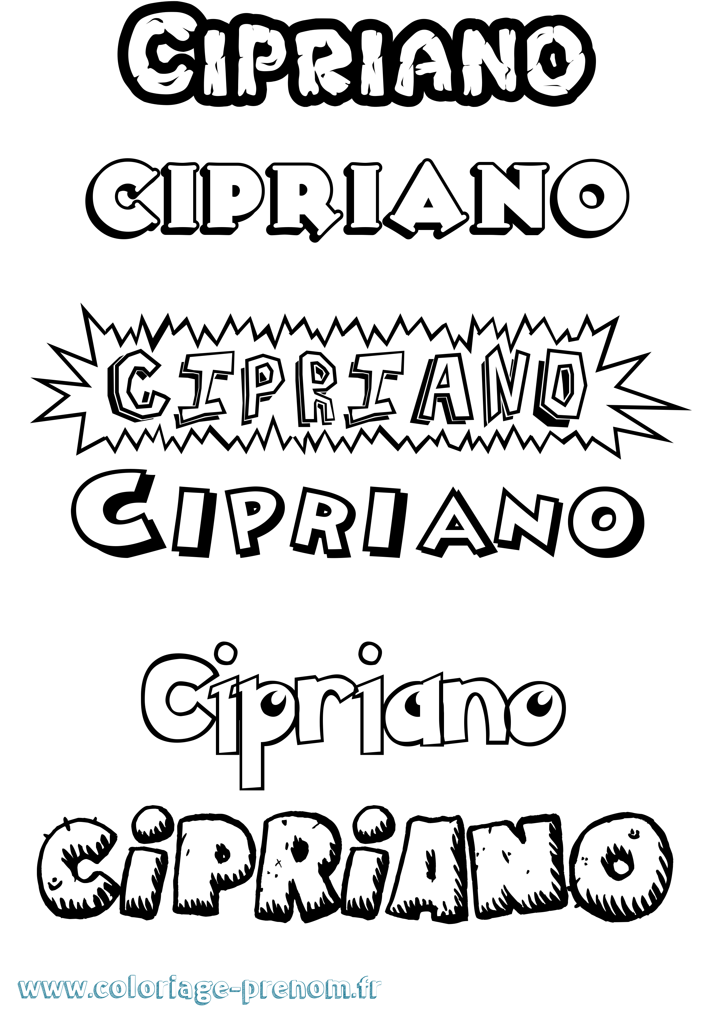 Coloriage prénom Cipriano Dessin Animé