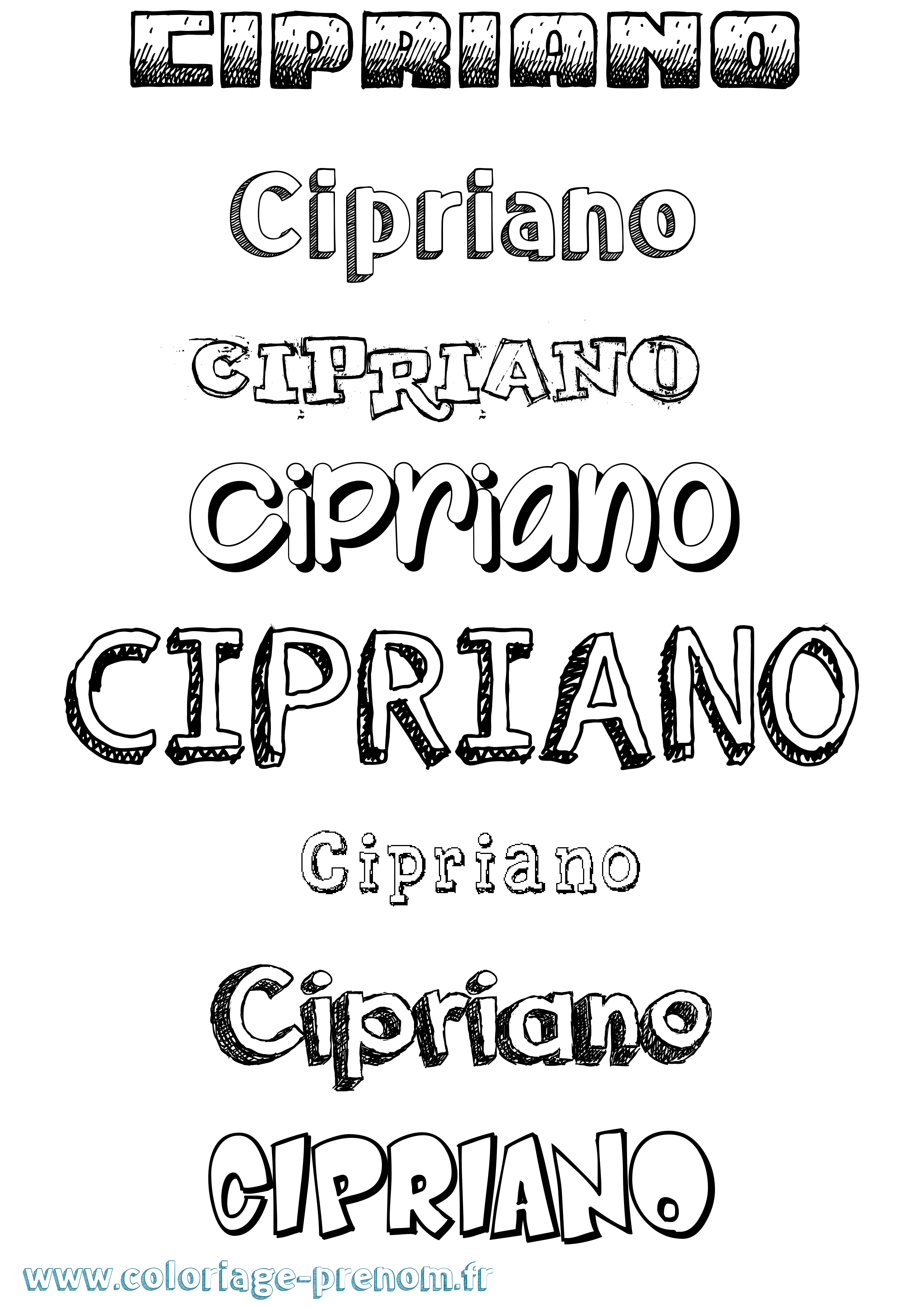Coloriage prénom Cipriano Dessiné