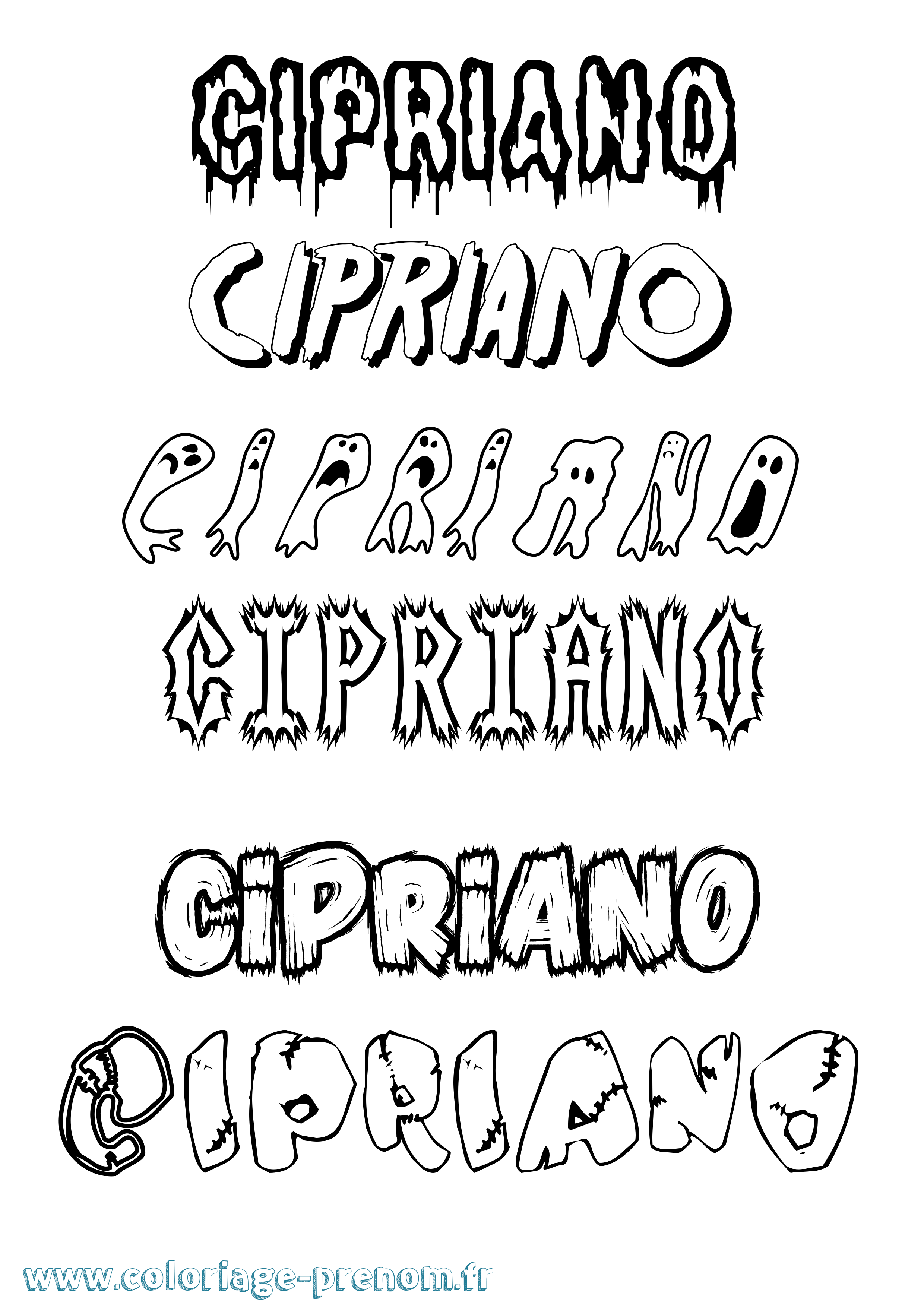 Coloriage prénom Cipriano Frisson