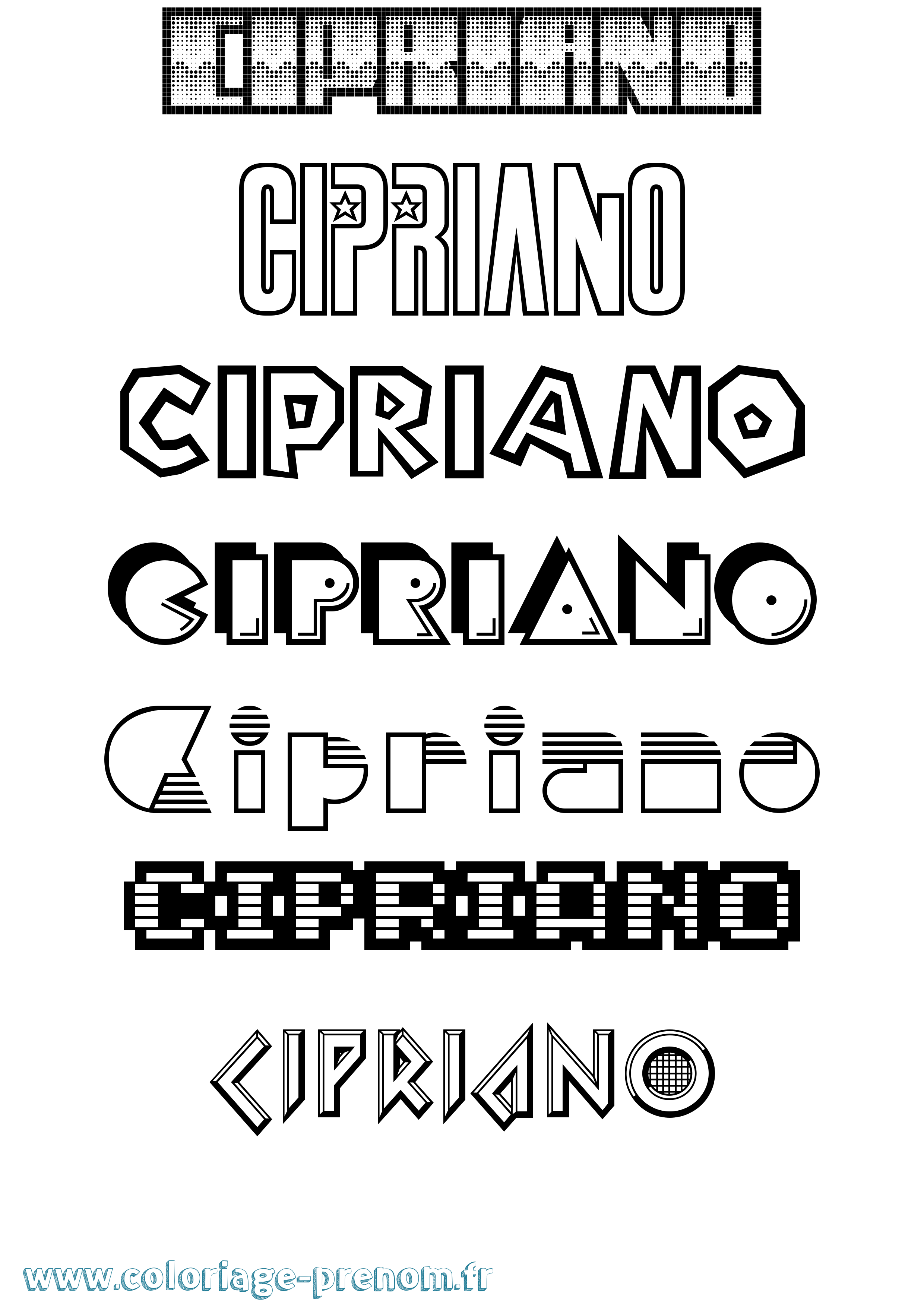 Coloriage prénom Cipriano Jeux Vidéos