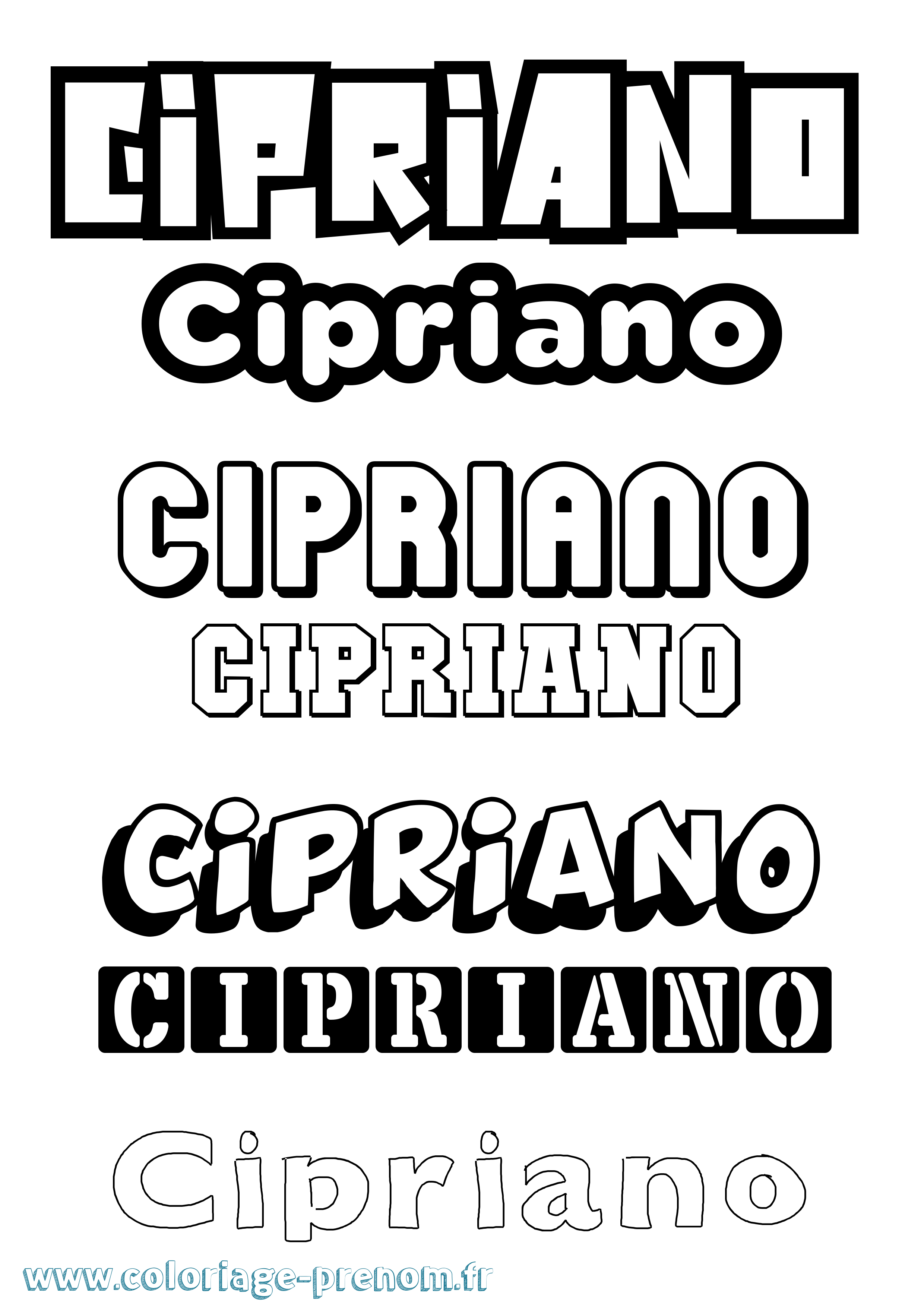 Coloriage prénom Cipriano Simple