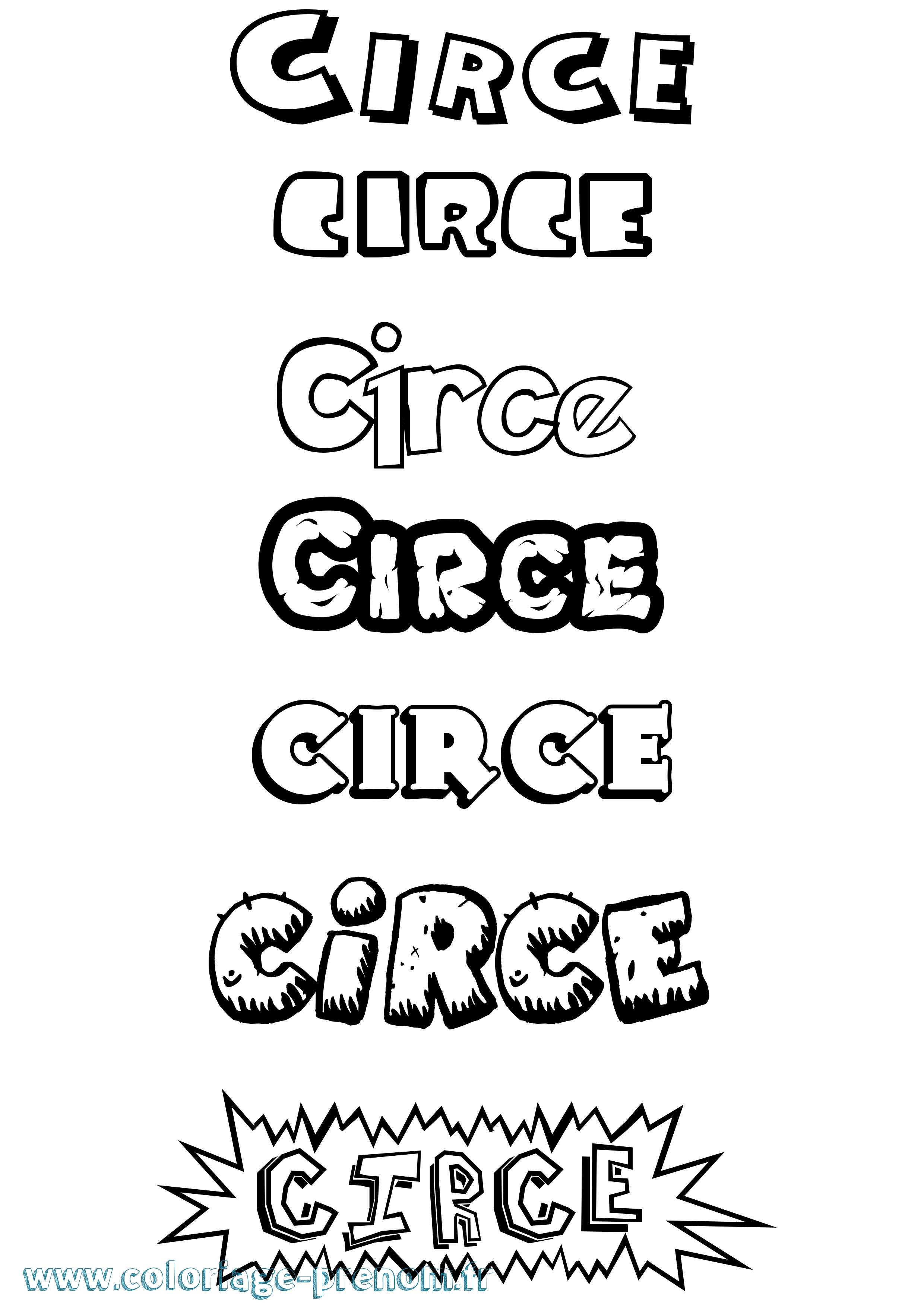 Coloriage Circe Dessin Animé Coloriage prénom Circe Dessin Animé