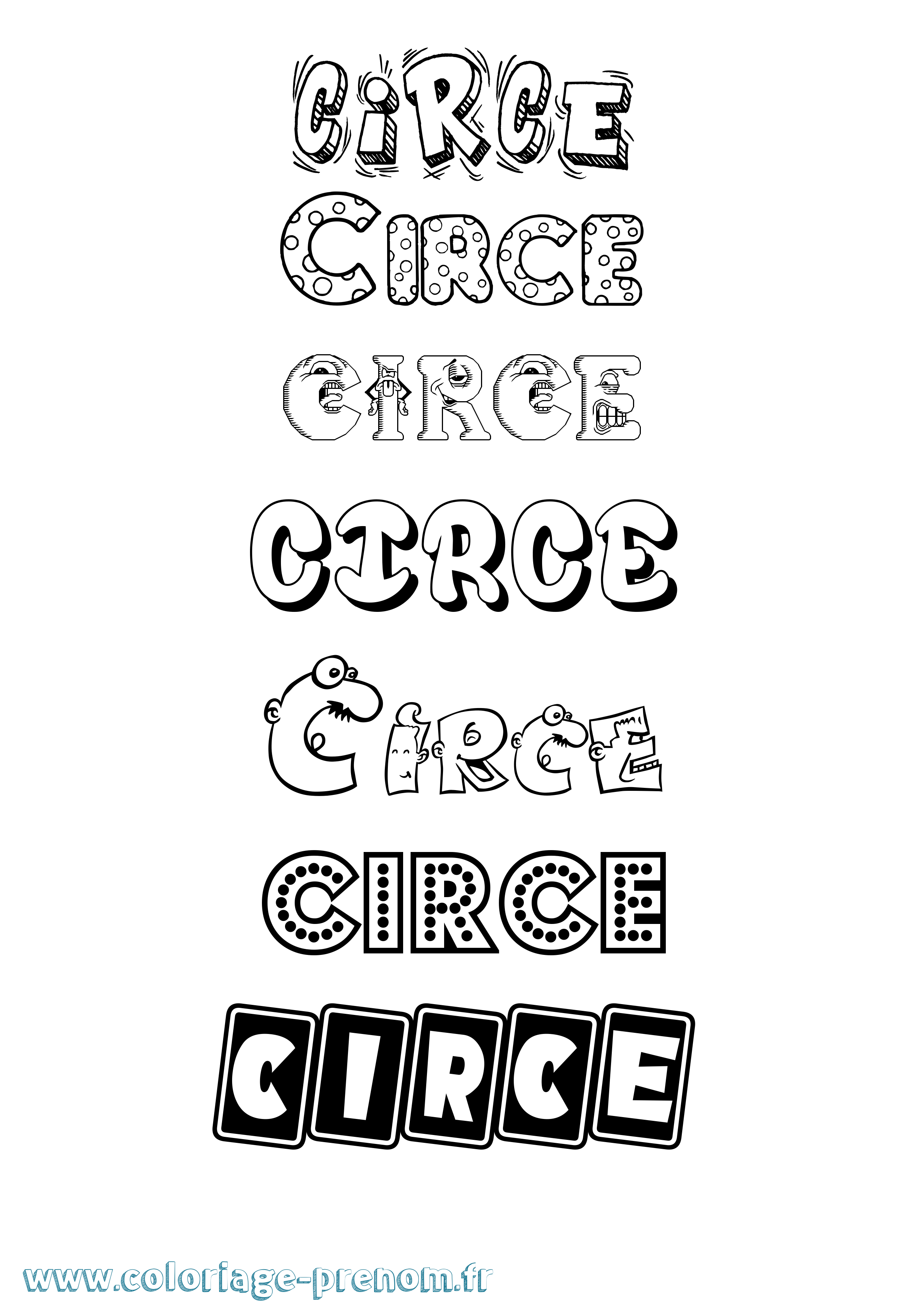 Coloriage Circe Fun Coloriage prénom Circe Fun