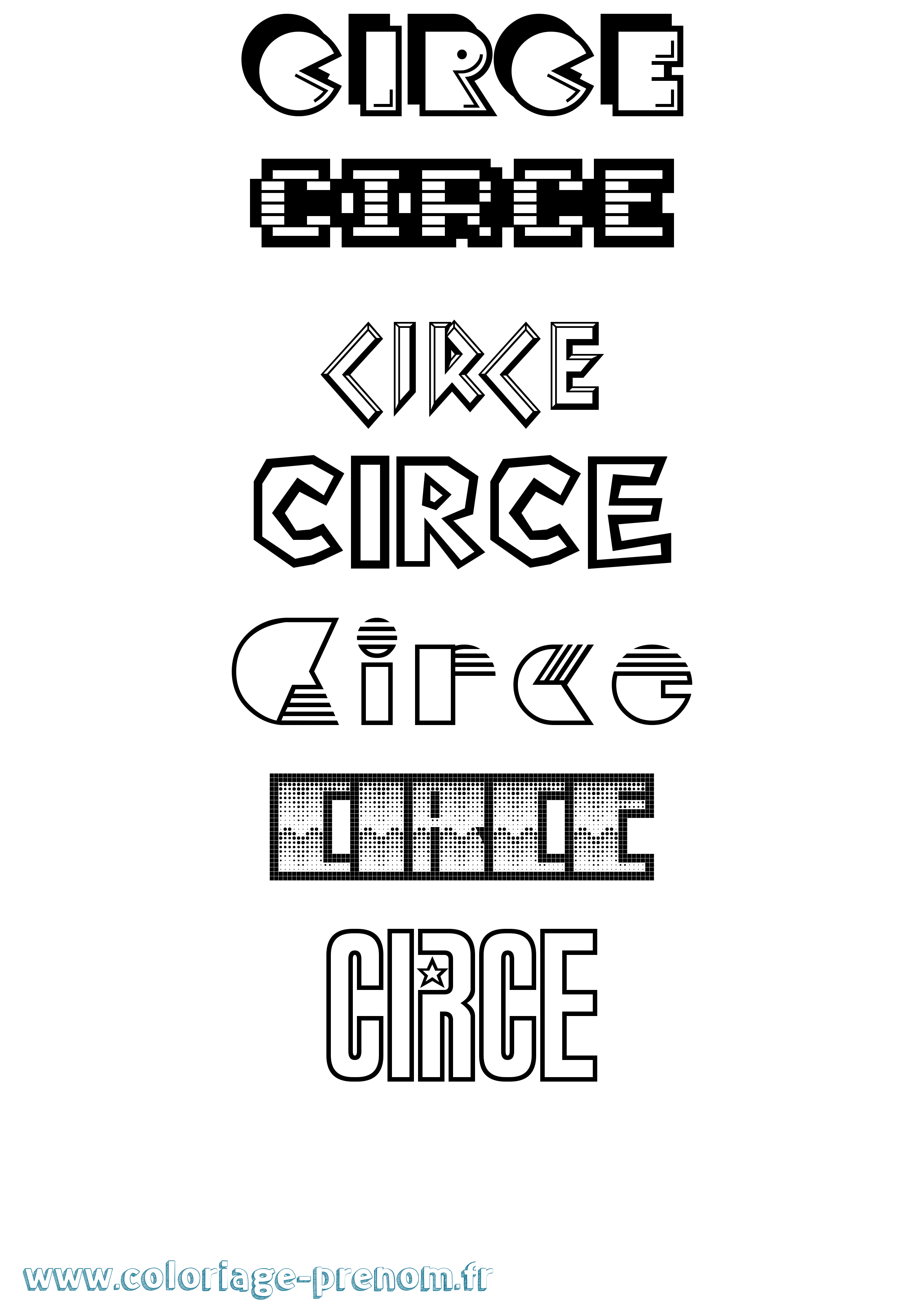 Coloriage Circe Jeux Vidéos Coloriage prénom Circe Jeux Vidéos
