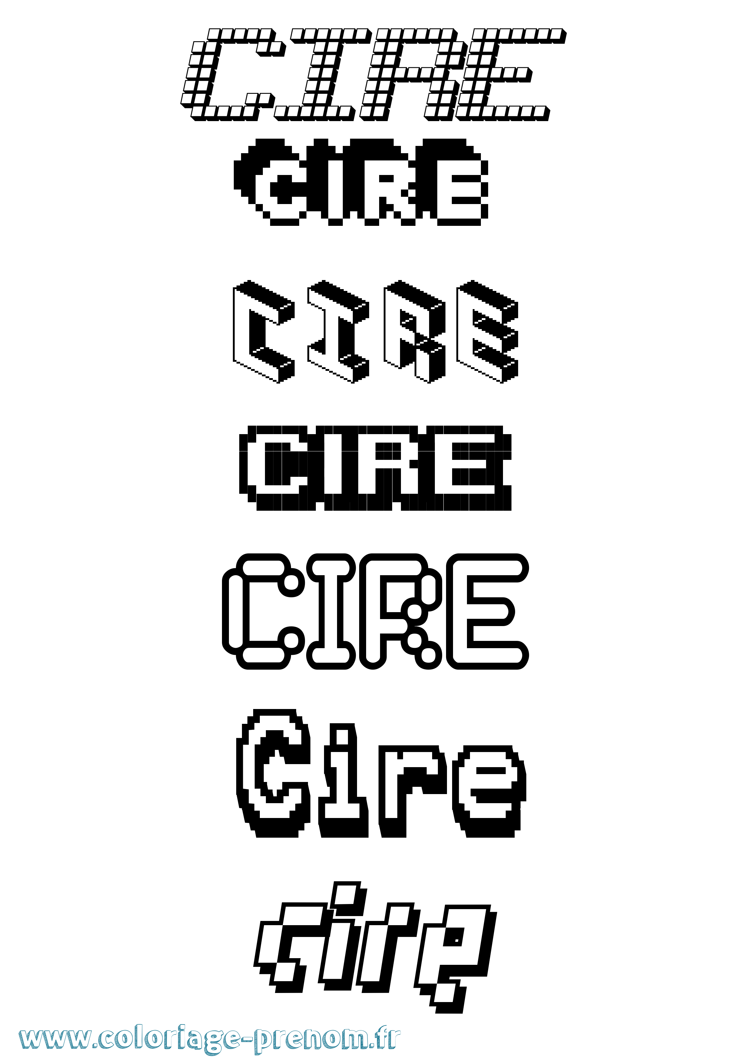 Coloriage prénom Cire Pixel