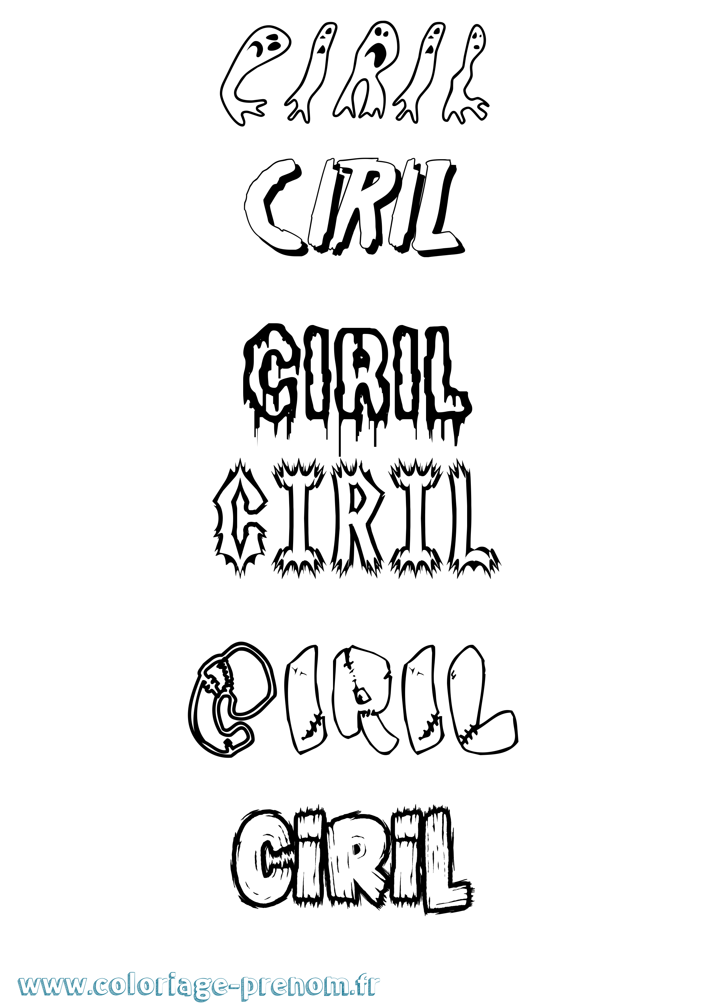Coloriage Ciril Frisson Coloriage prénom Ciril Frisson