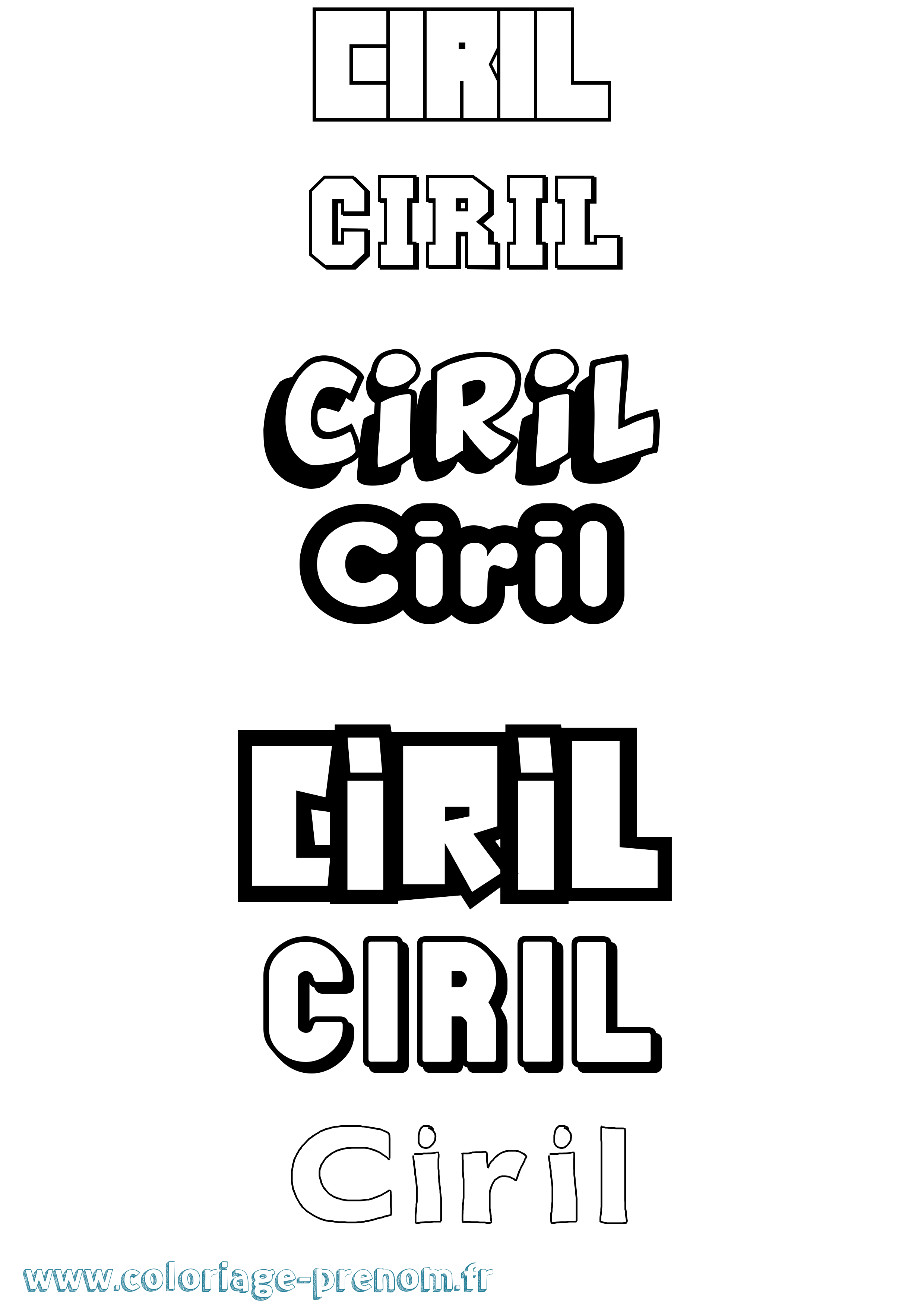 Coloriage prénom Ciril Simple
