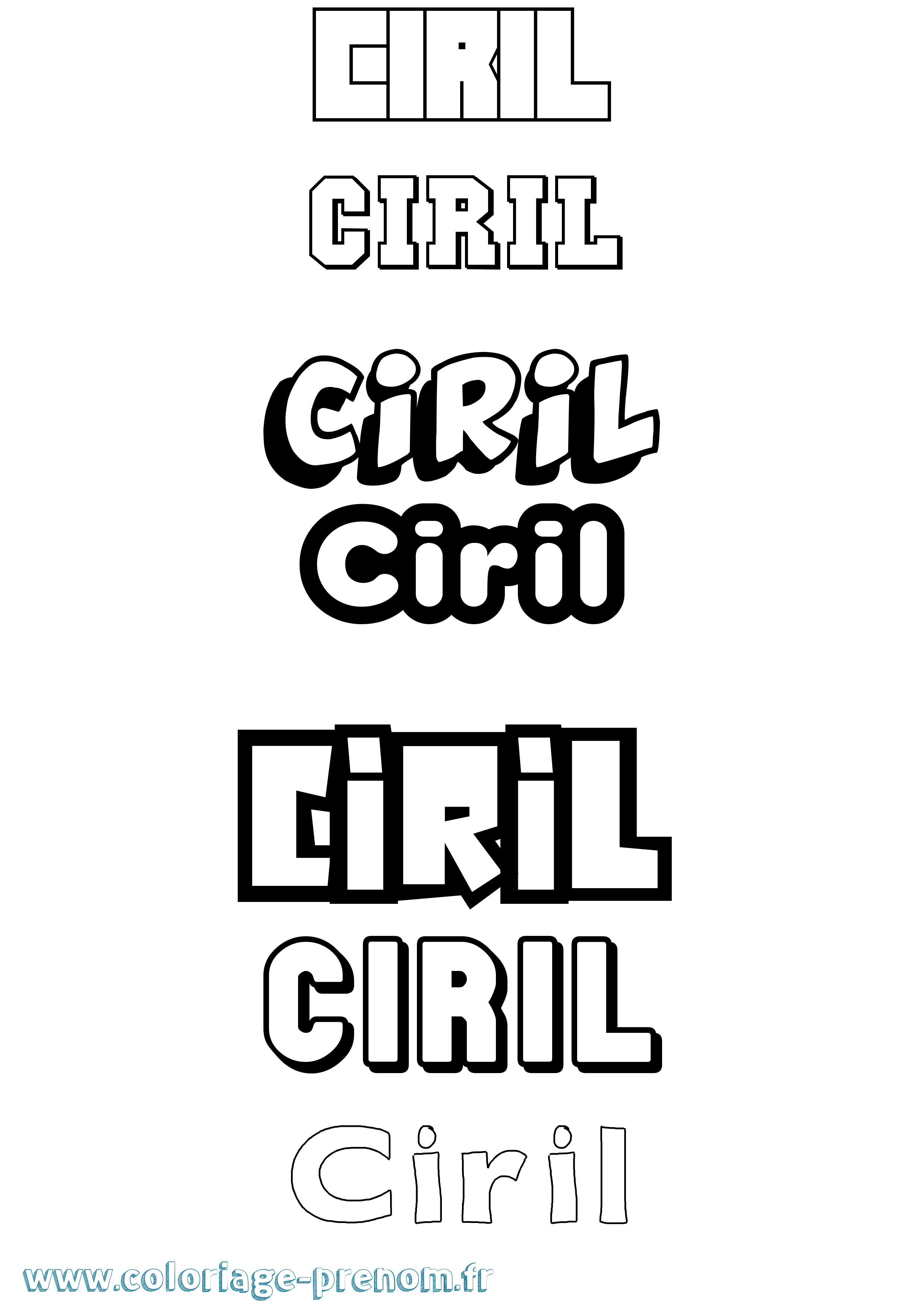 Coloriage Ciril Simple Coloriage prénom Ciril Simple