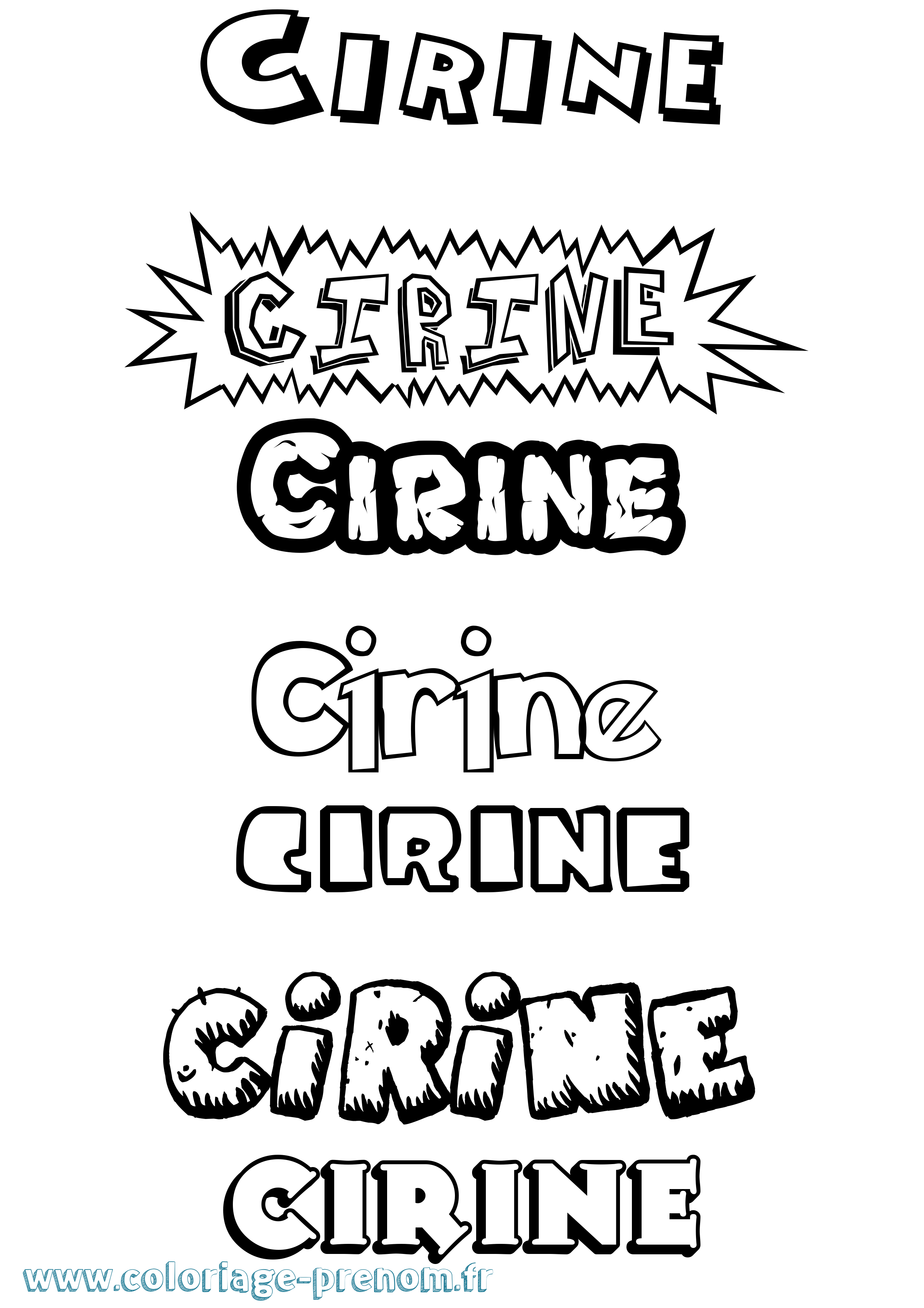 Coloriage prénom Cirine Dessin Animé