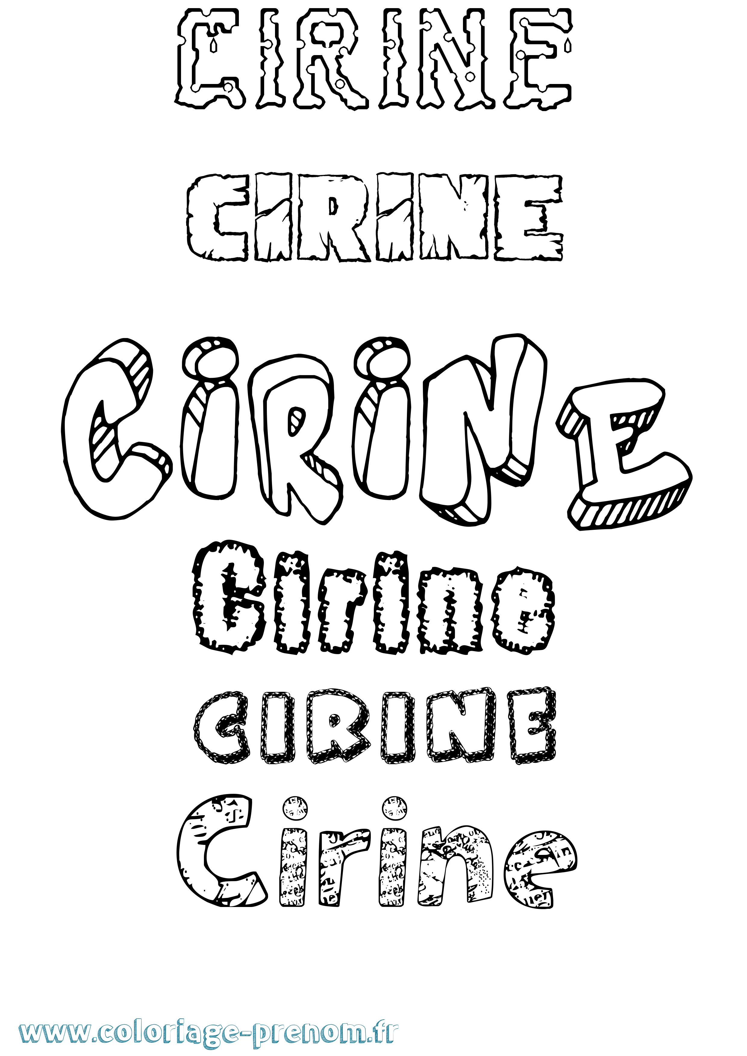 Coloriage prénom Cirine Destructuré