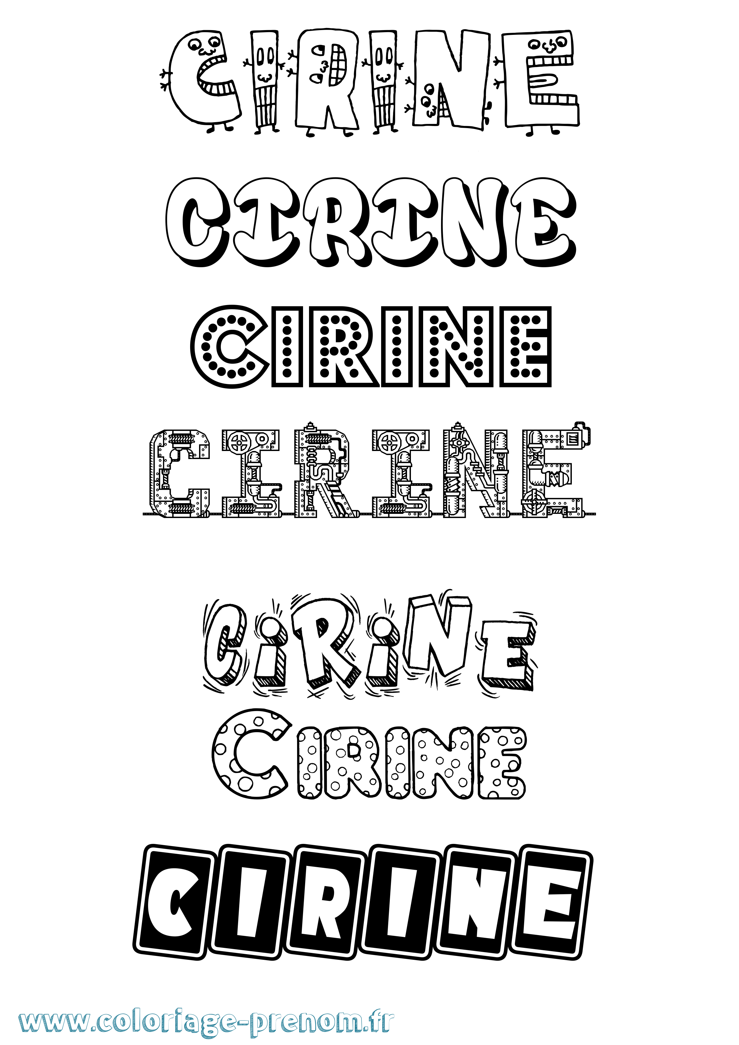 Coloriage prénom Cirine Fun