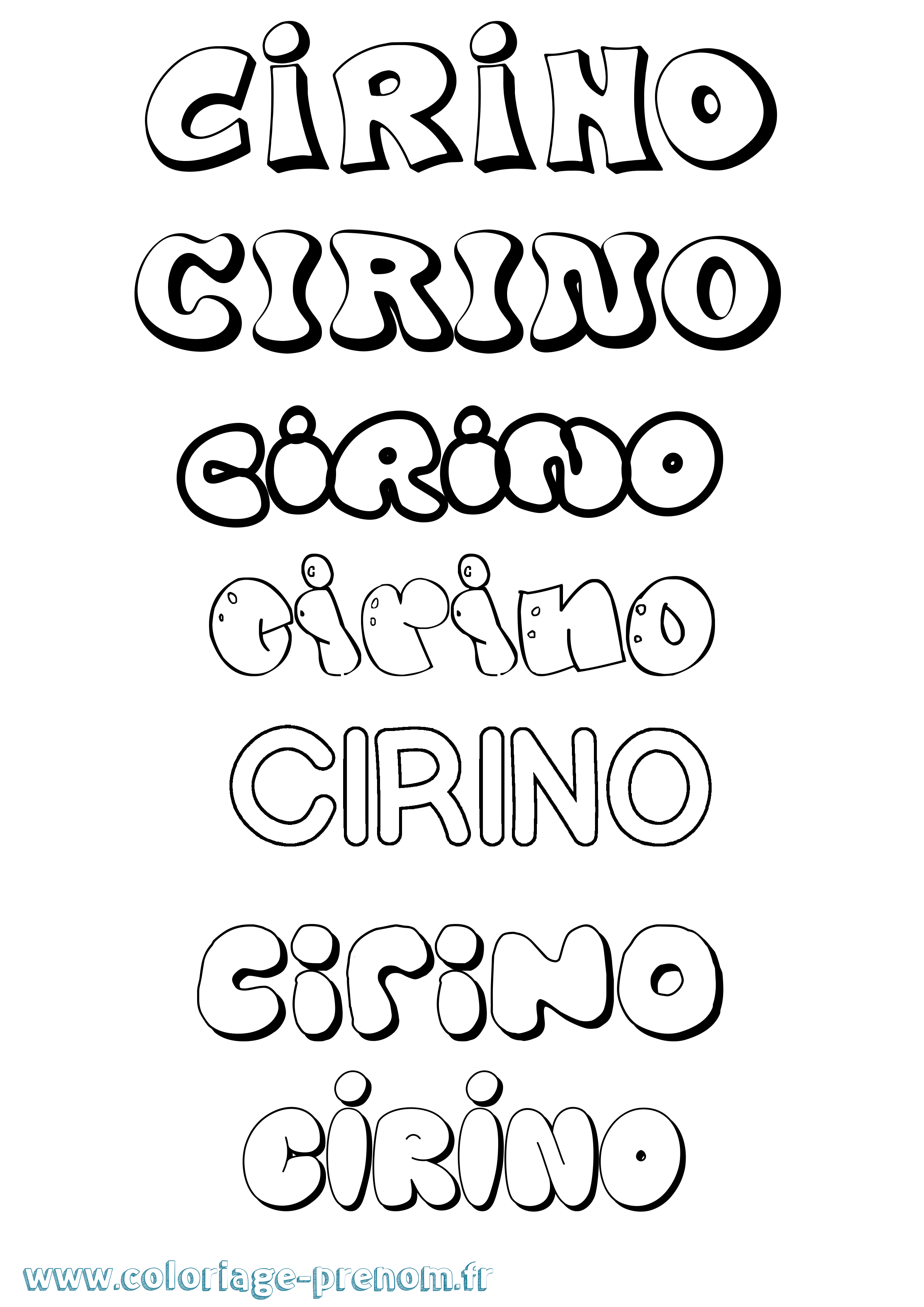 Coloriage Cirino Bubble Coloriage prénom Cirino Bubble