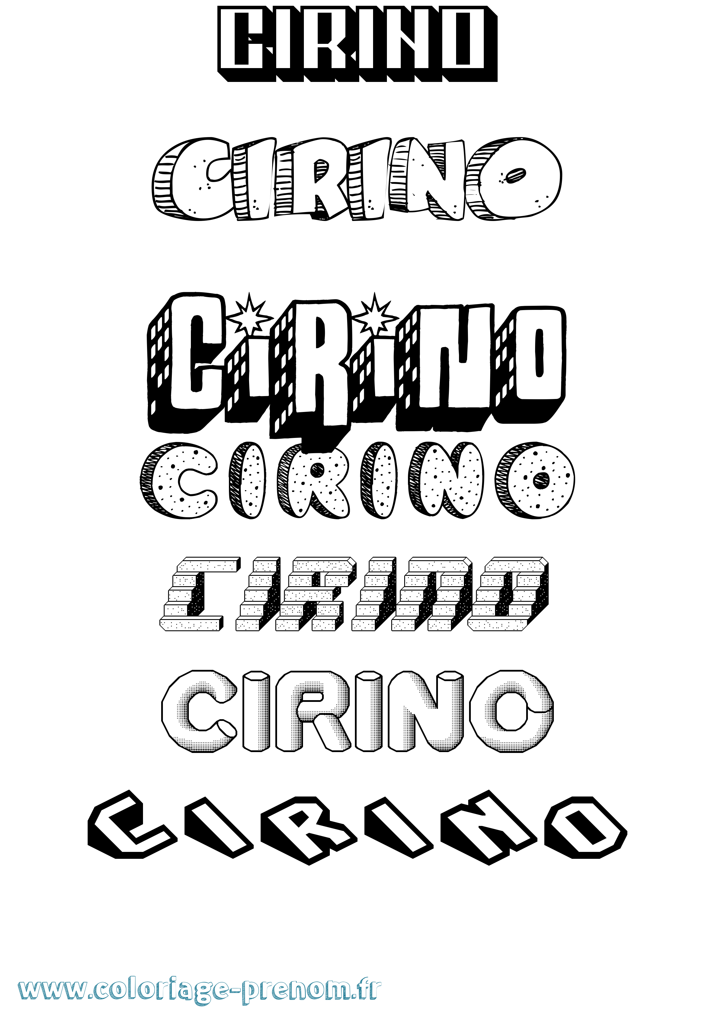 Coloriage Cirino Effet 3D Coloriage prénom Cirino Effet 3D