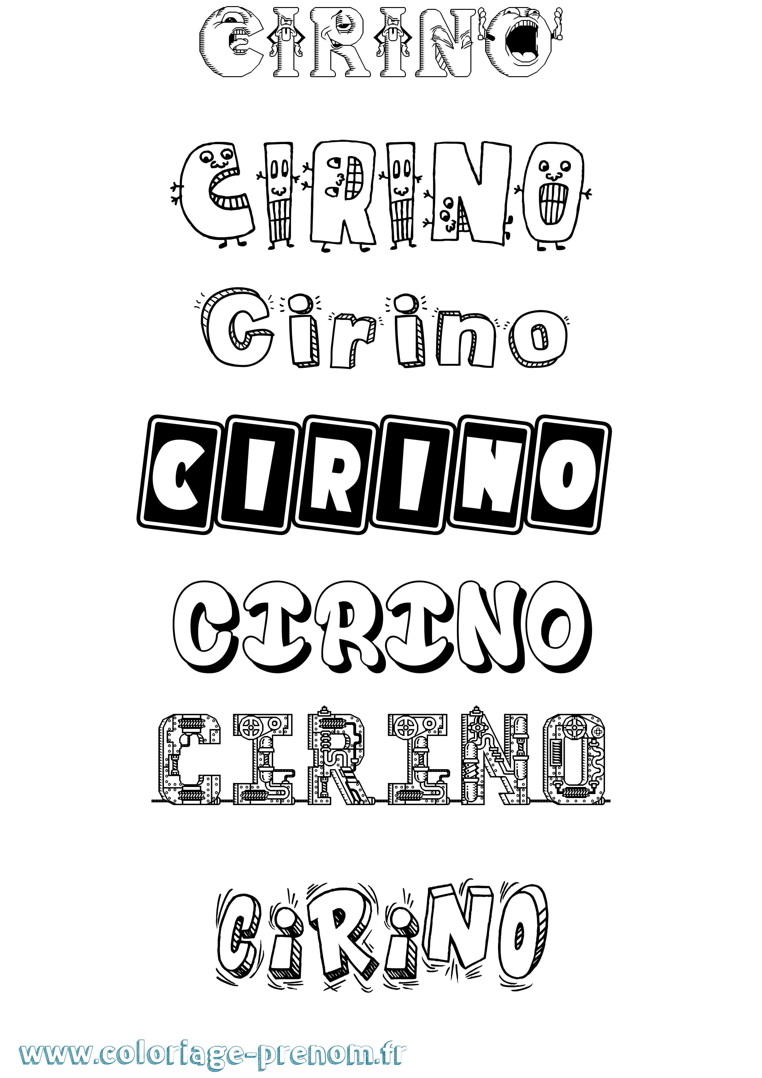 Coloriage Cirino Fun Coloriage prénom Cirino Fun