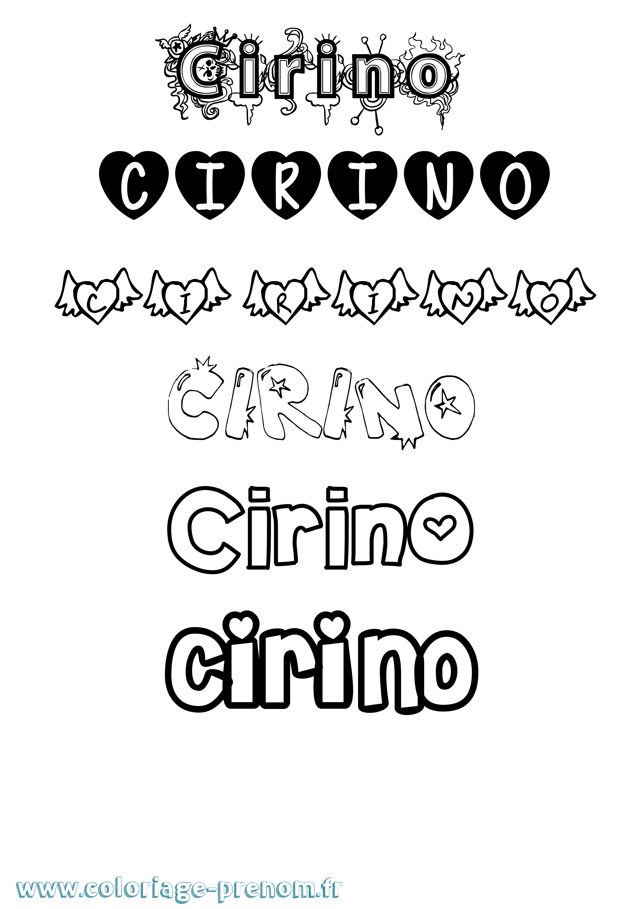 Coloriage Cirino Girly Coloriage prénom Cirino Girly