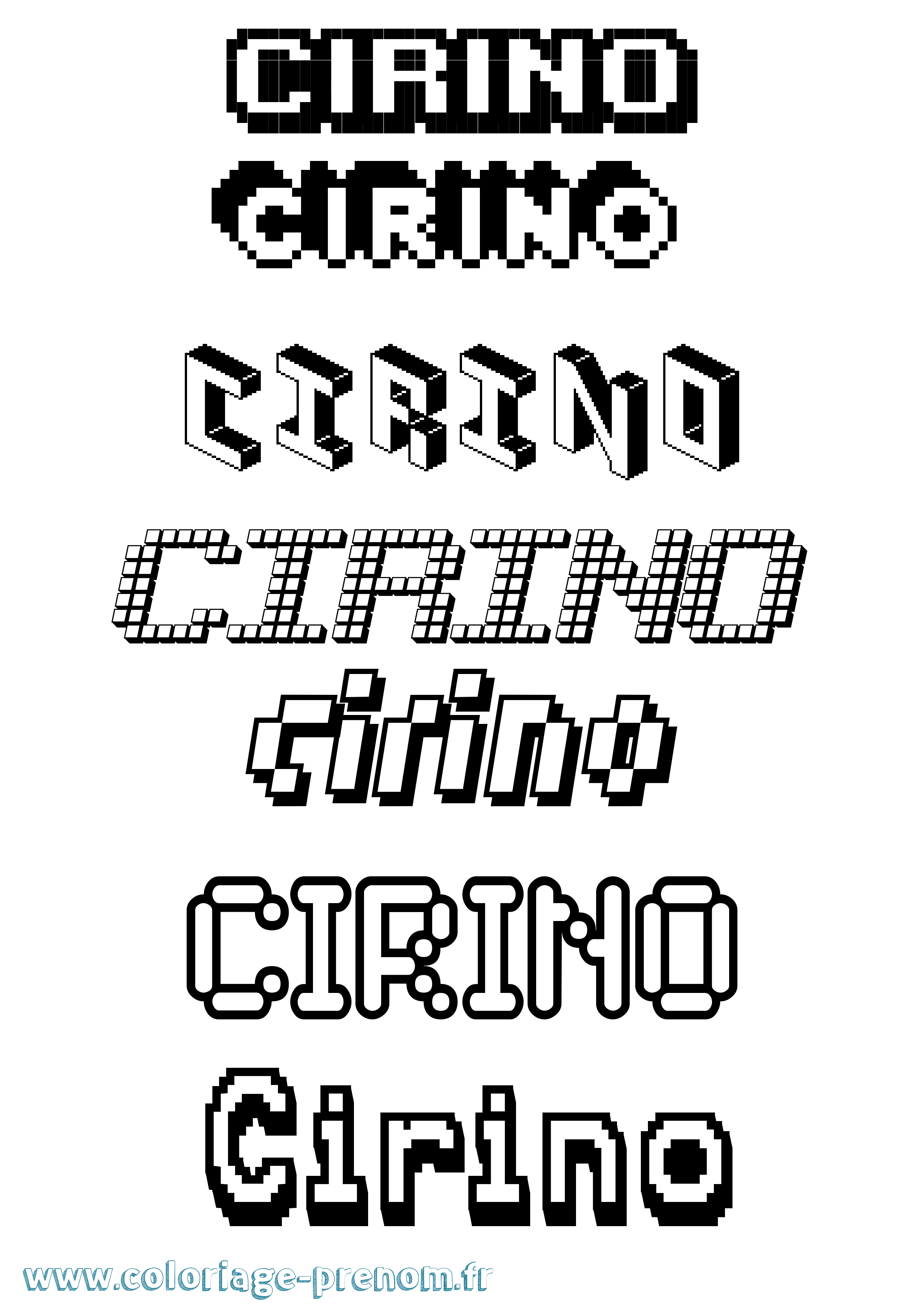 Coloriage Cirino Pixel Coloriage prénom Cirino Pixel