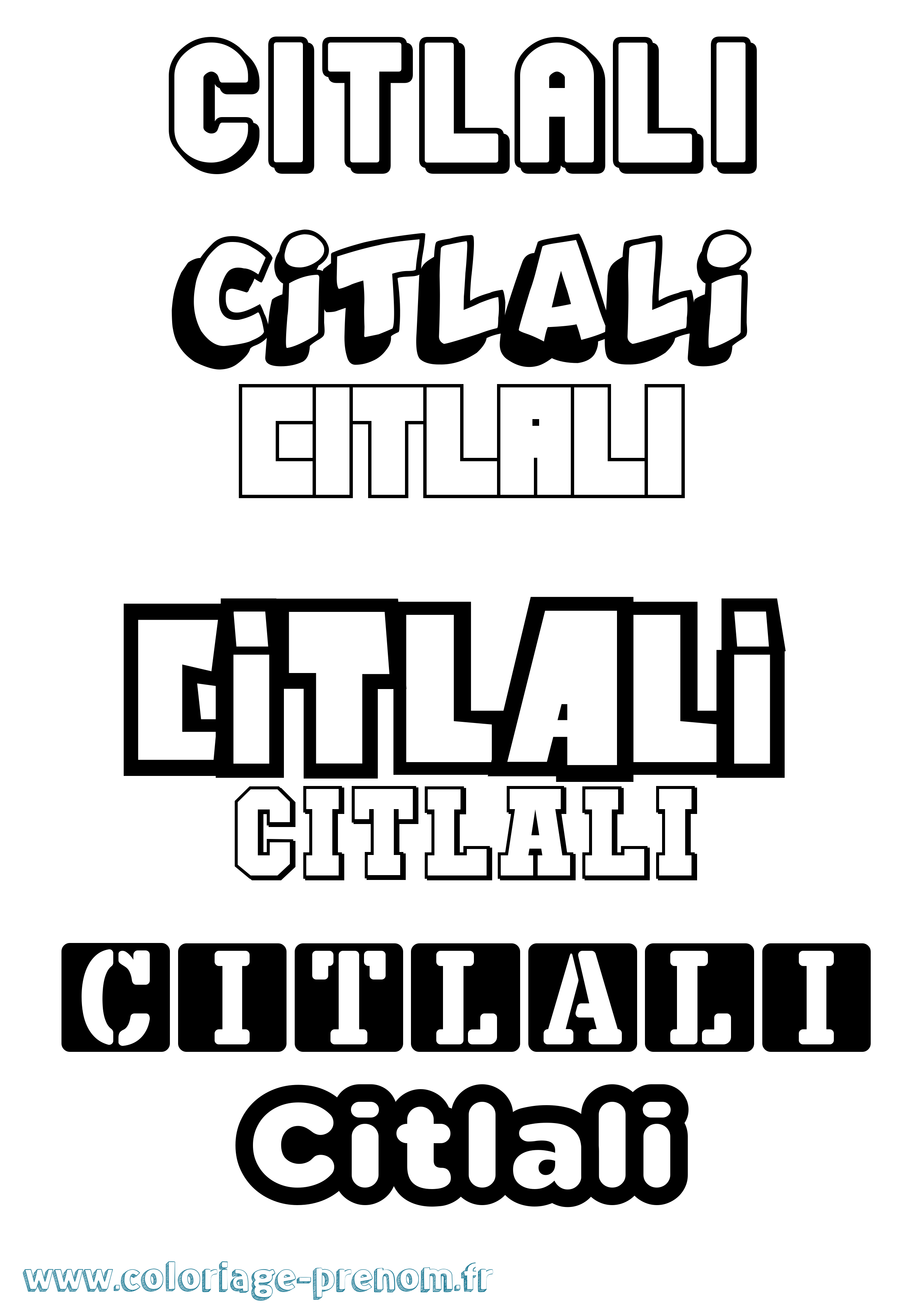 Coloriage prénom Citlali Simple