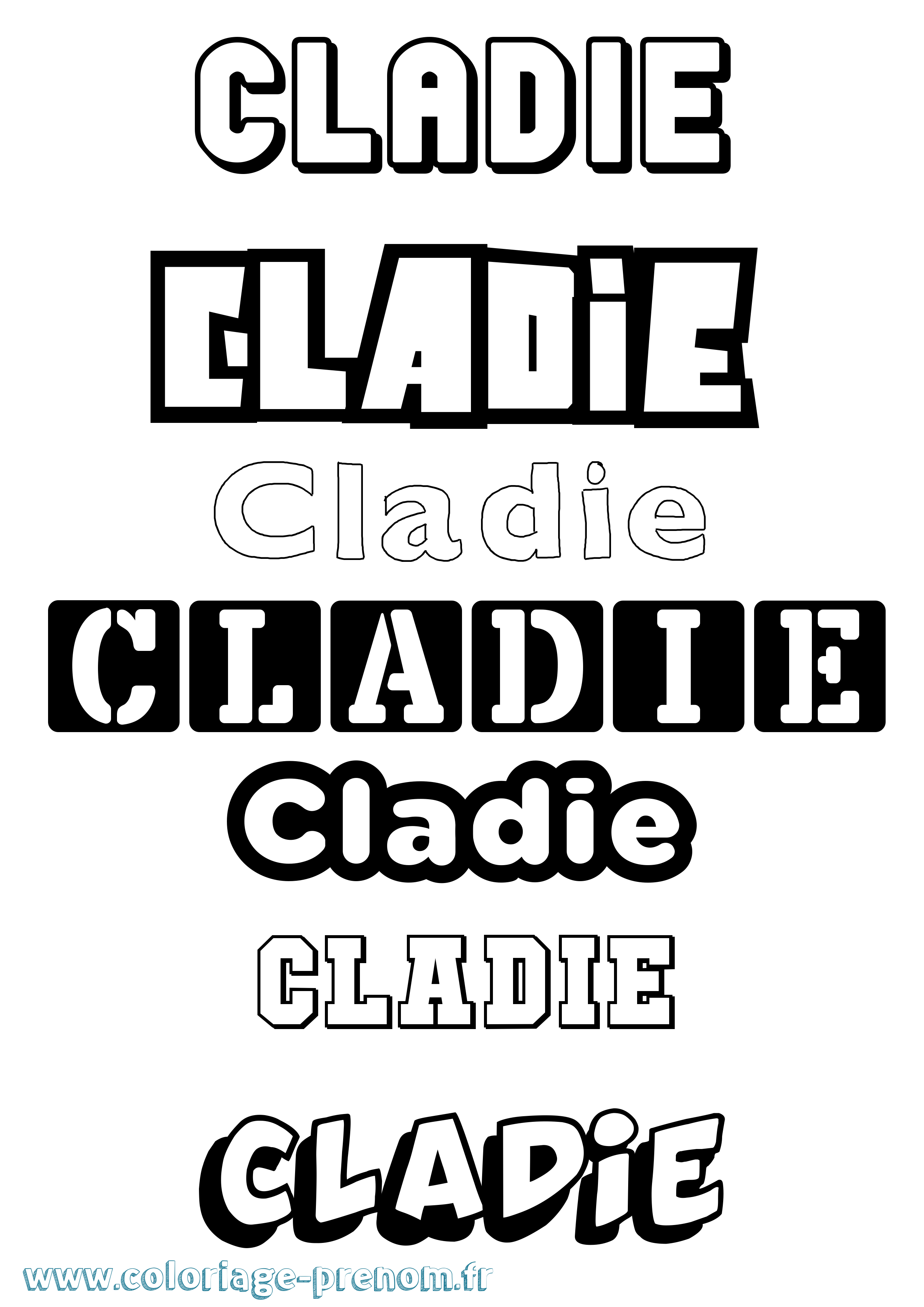 Coloriage prénom Cladie Simple