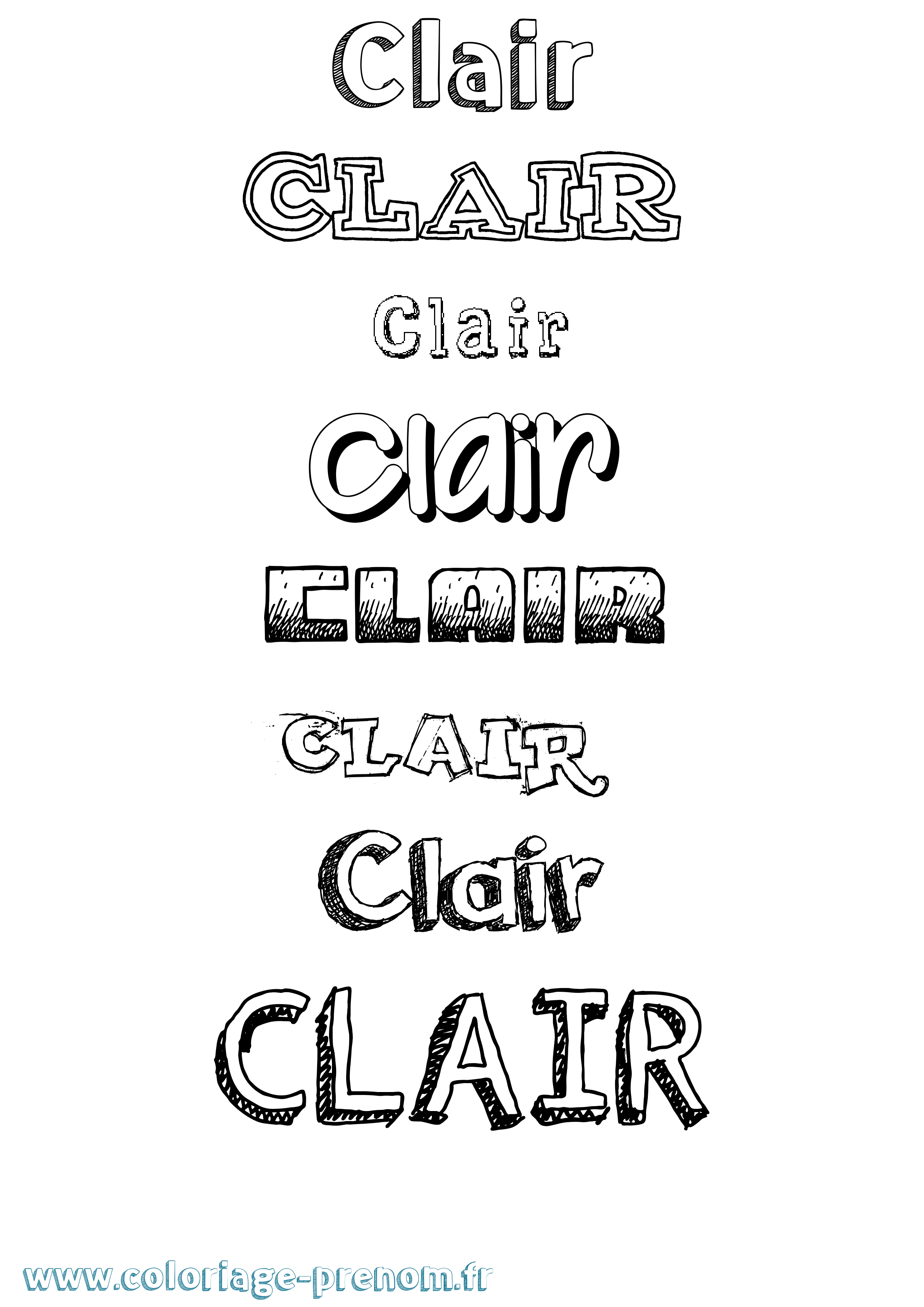 Coloriage Clair Dessiné Coloriage prénom Clair Dessiné