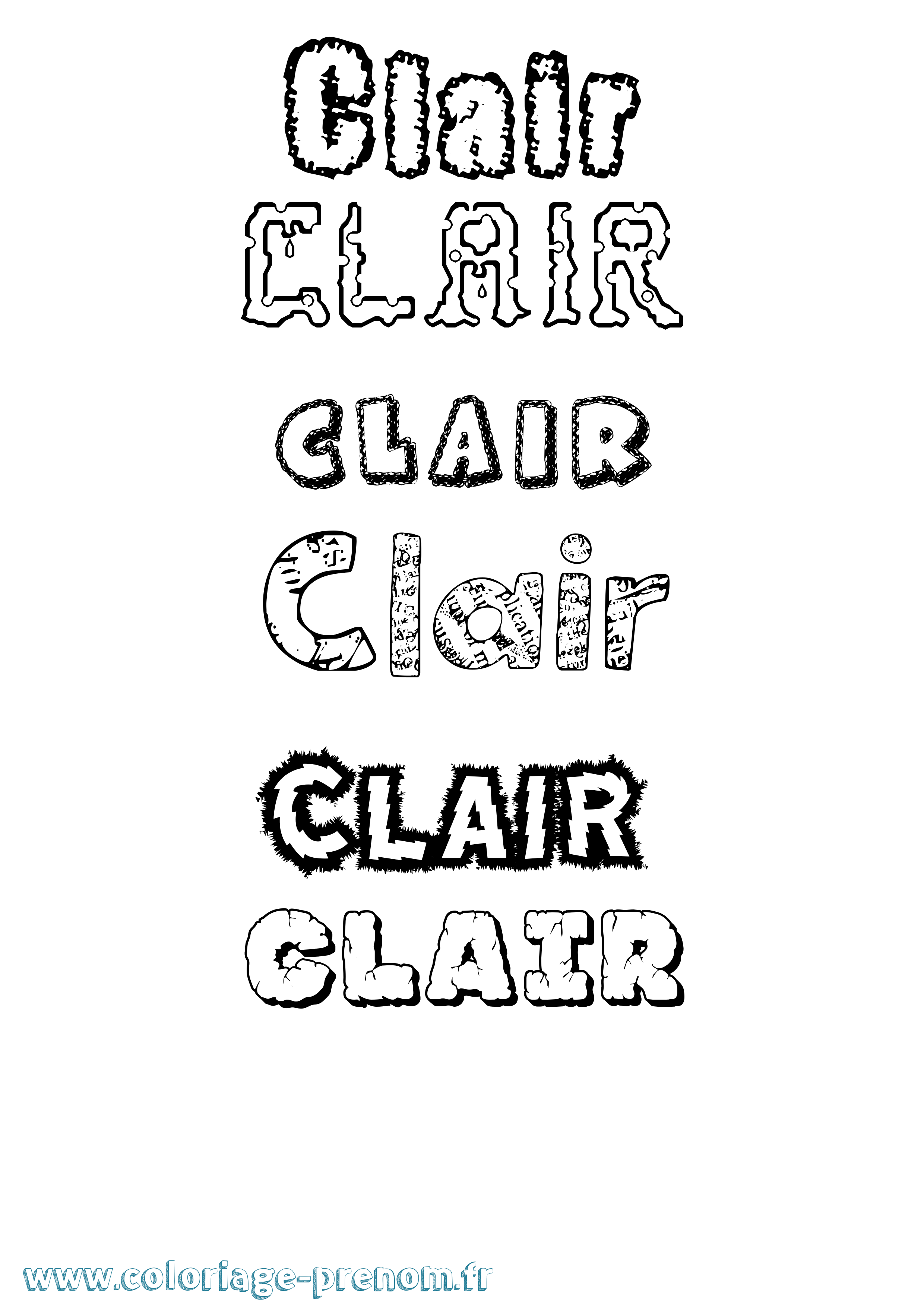 Coloriage Clair Destructuré Coloriage prénom Clair Destructuré