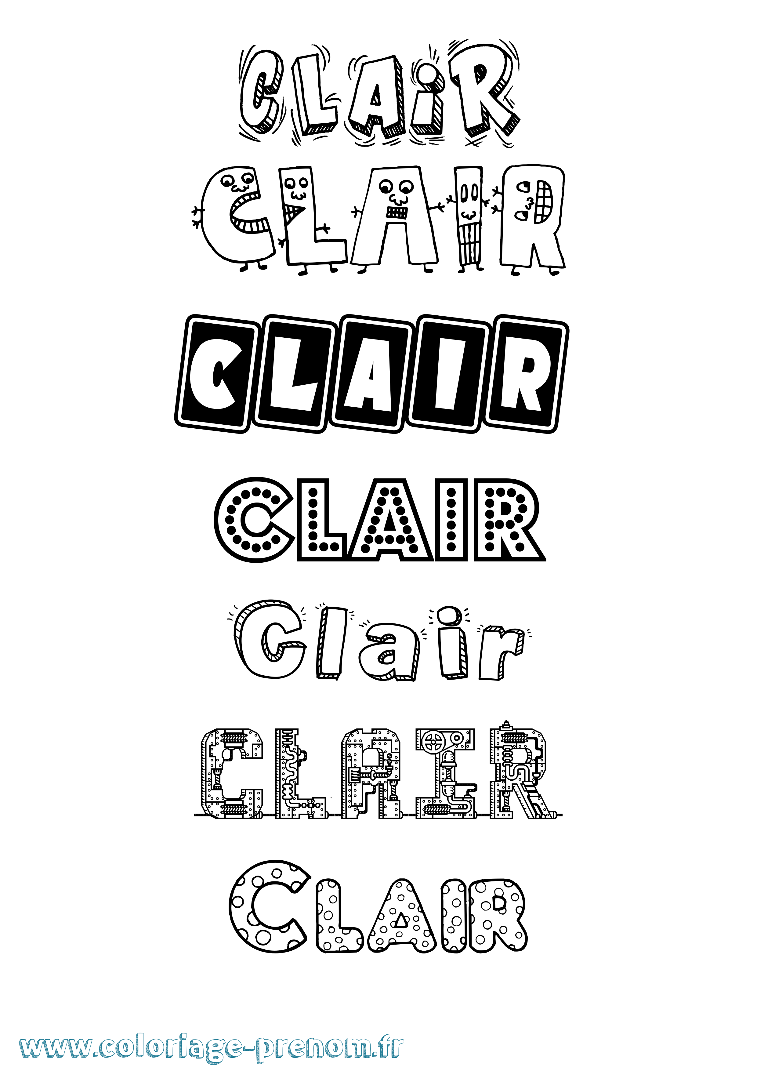 Coloriage Clair Fun Coloriage prénom Clair Fun