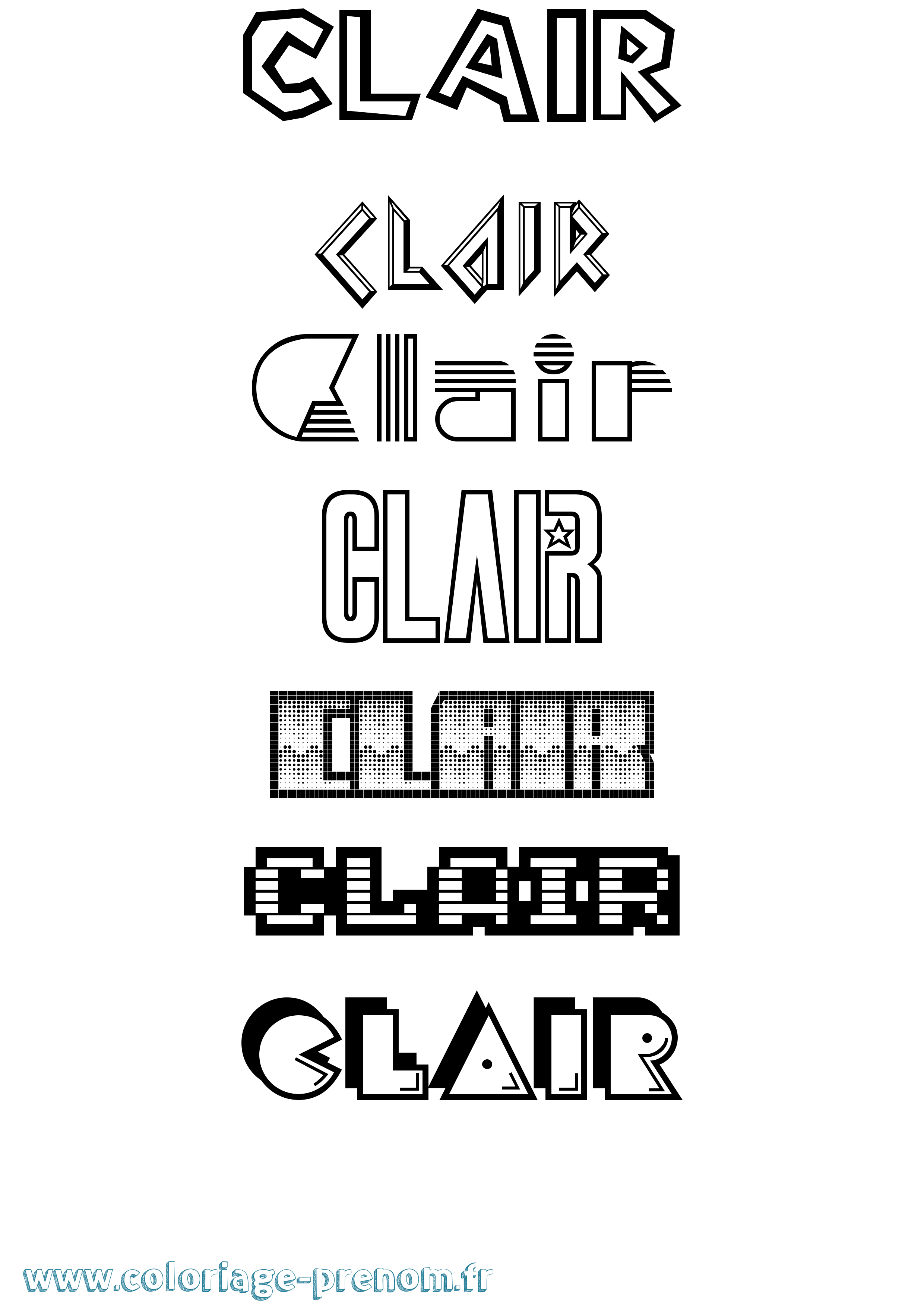 Coloriage Clair Jeux Vidéos Coloriage prénom Clair Jeux Vidéos
