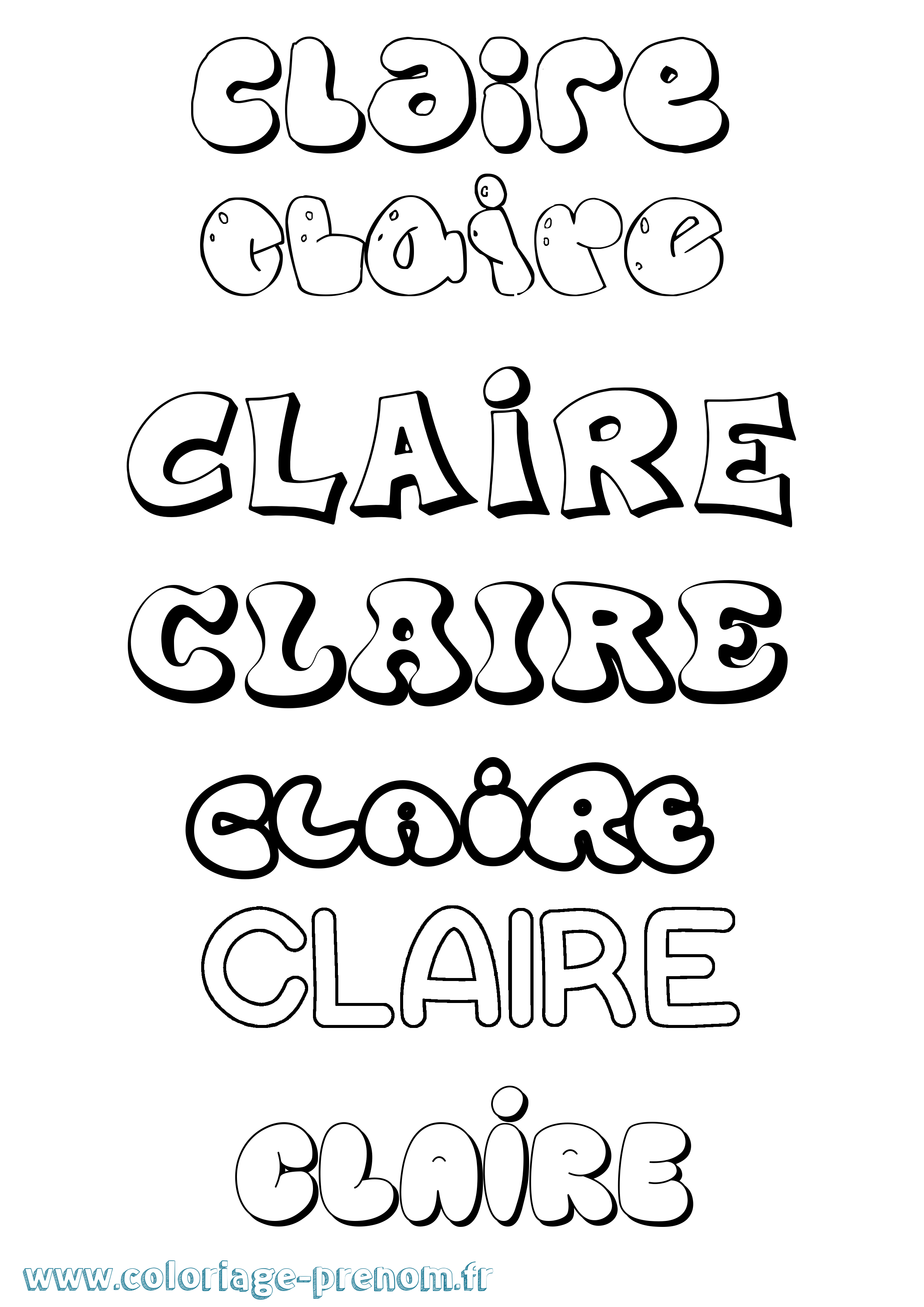 Coloriage Claire Coloriage prénom Claire
