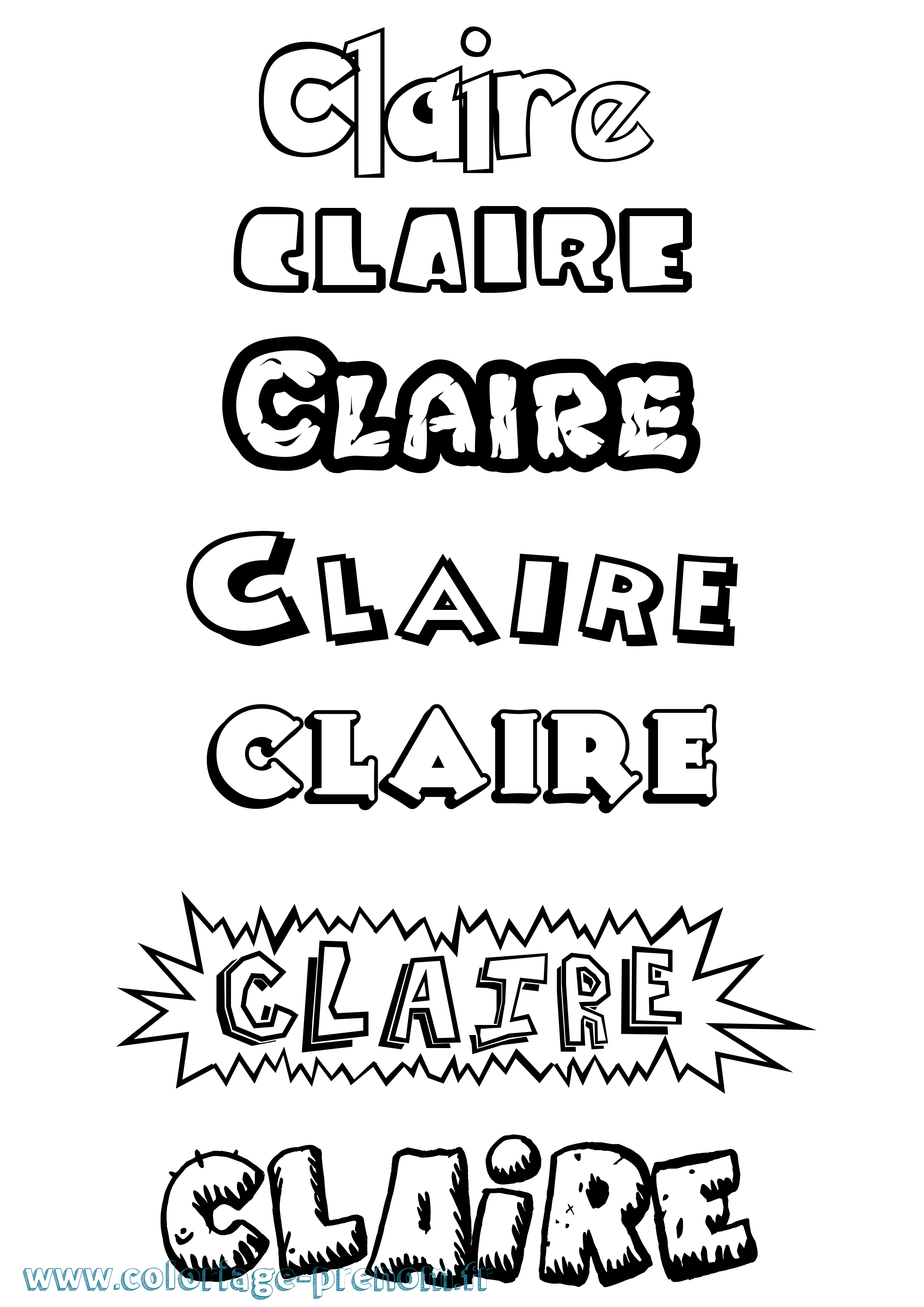 Coloriage Claire Coloriage prénom Claire