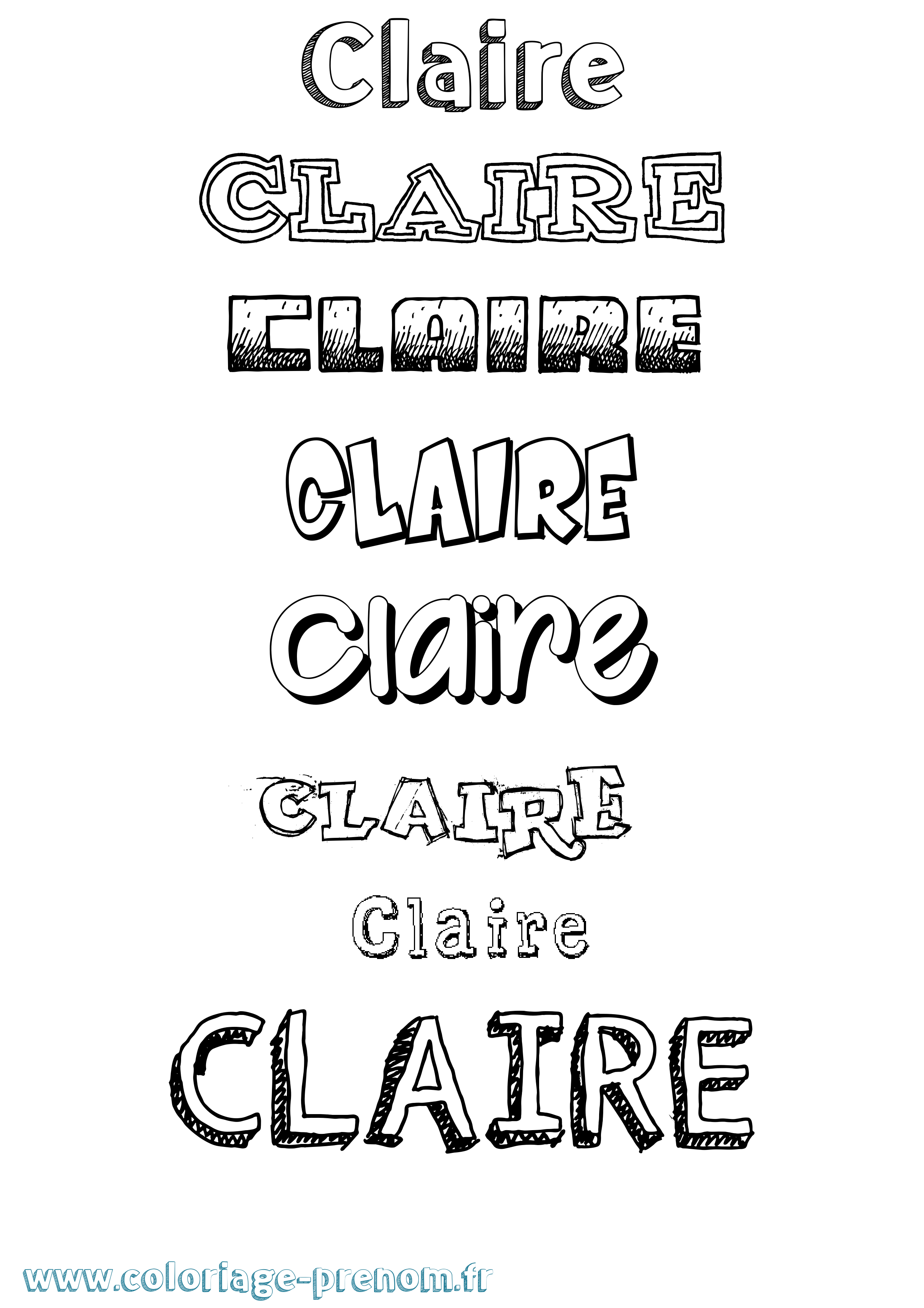 Coloriage Claire Coloriage prénom Claire