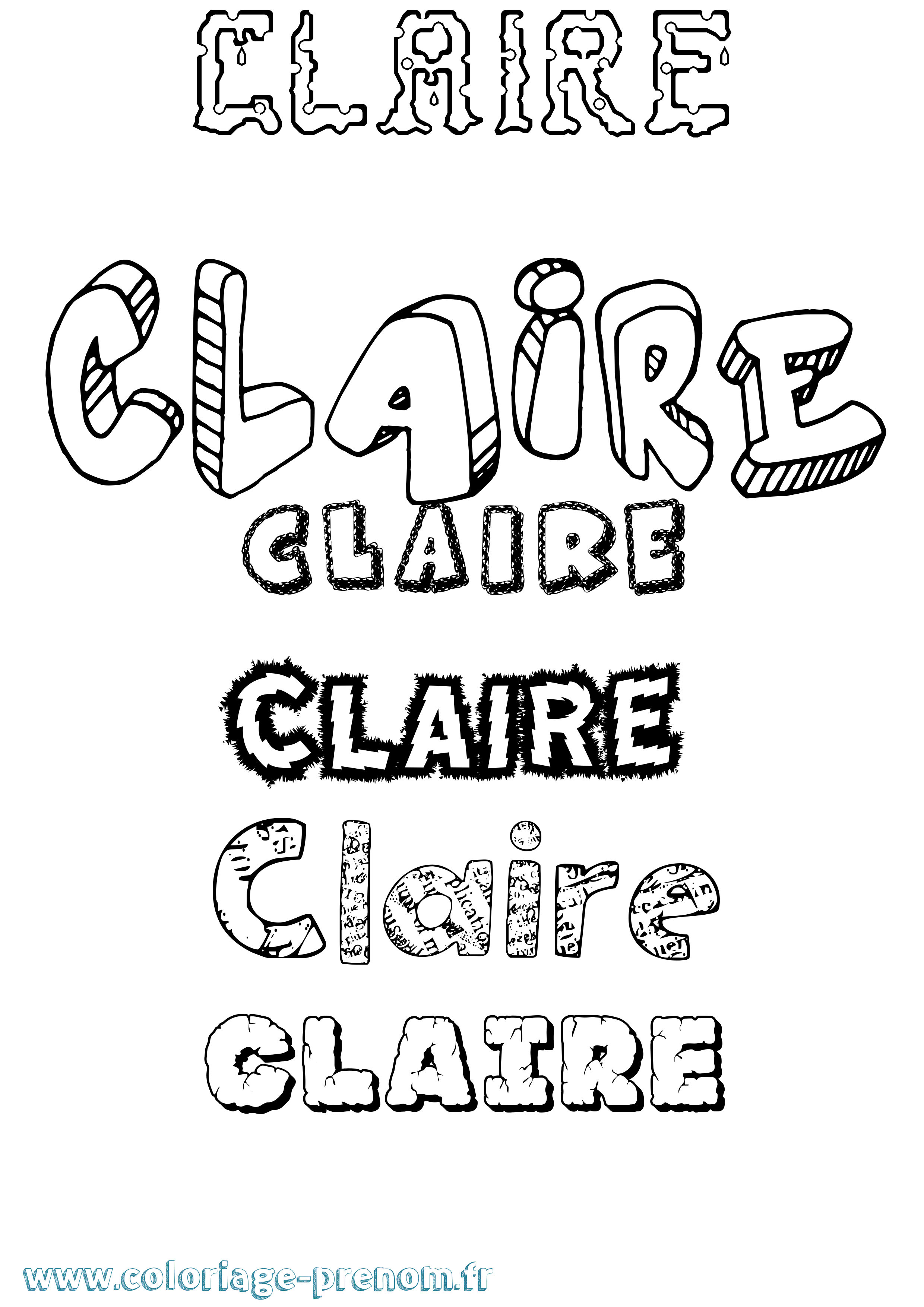 Coloriage Claire Coloriage prénom Claire