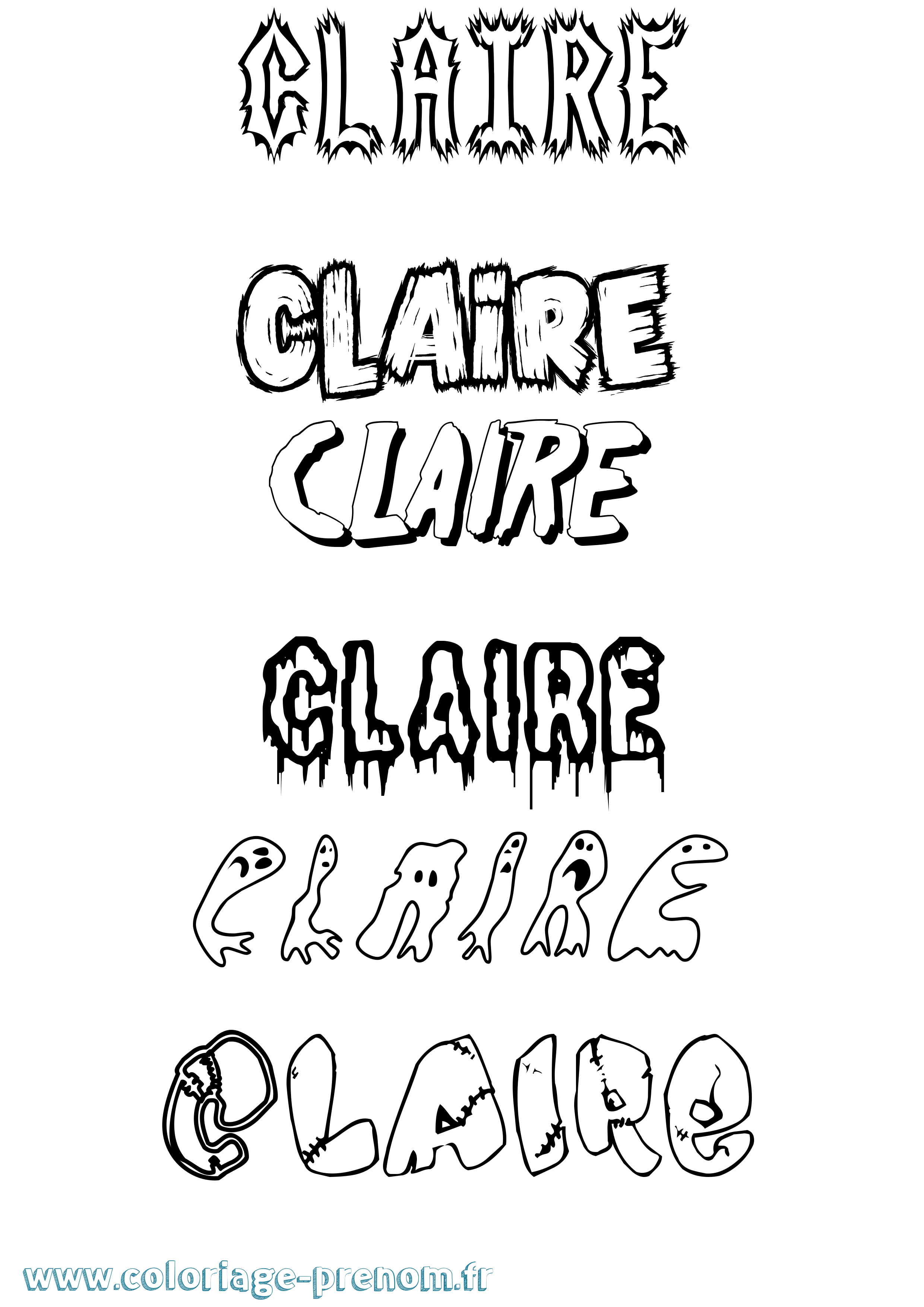 Coloriage Claire Coloriage prénom Claire