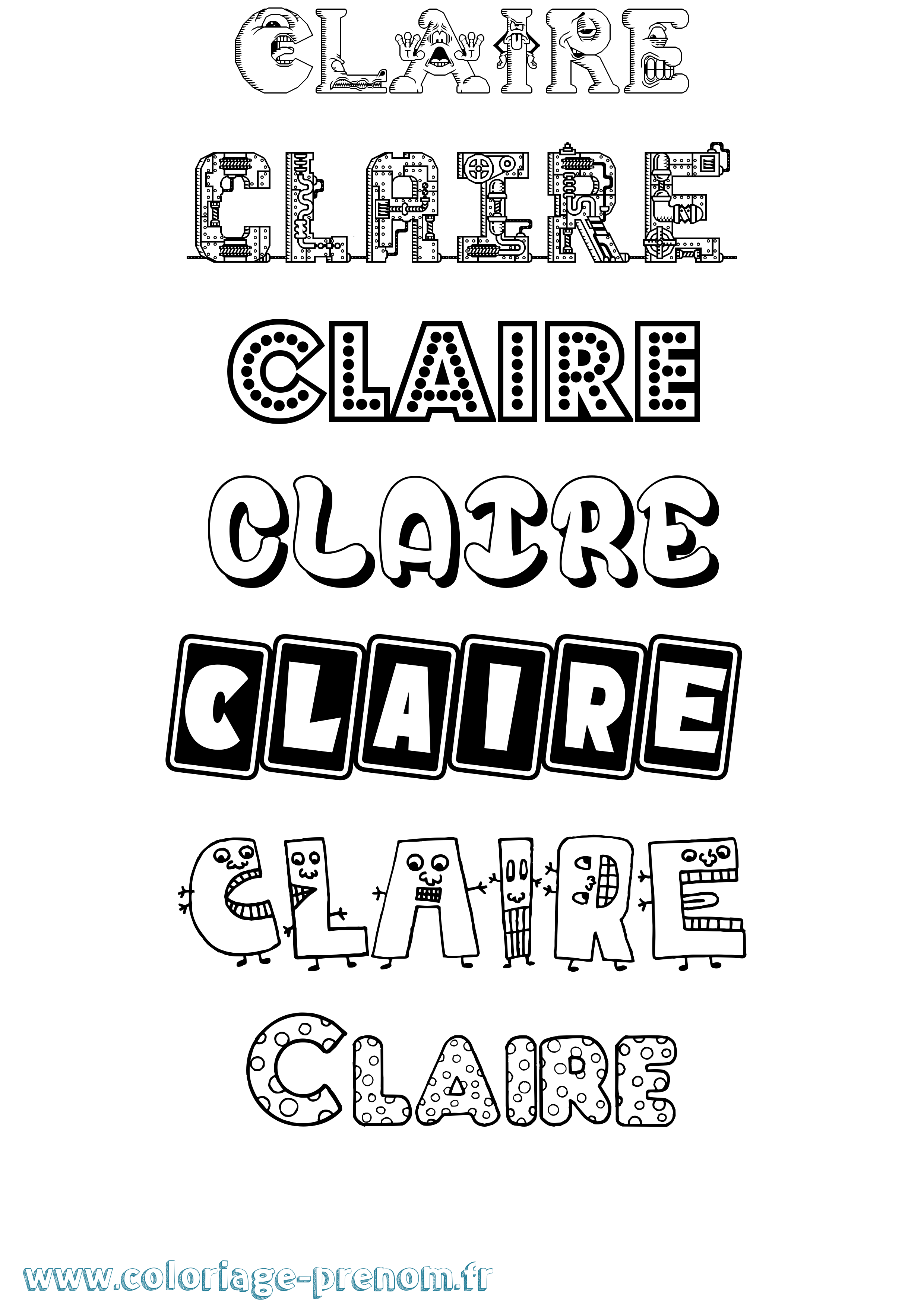 Coloriage Claire Coloriage prénom Claire