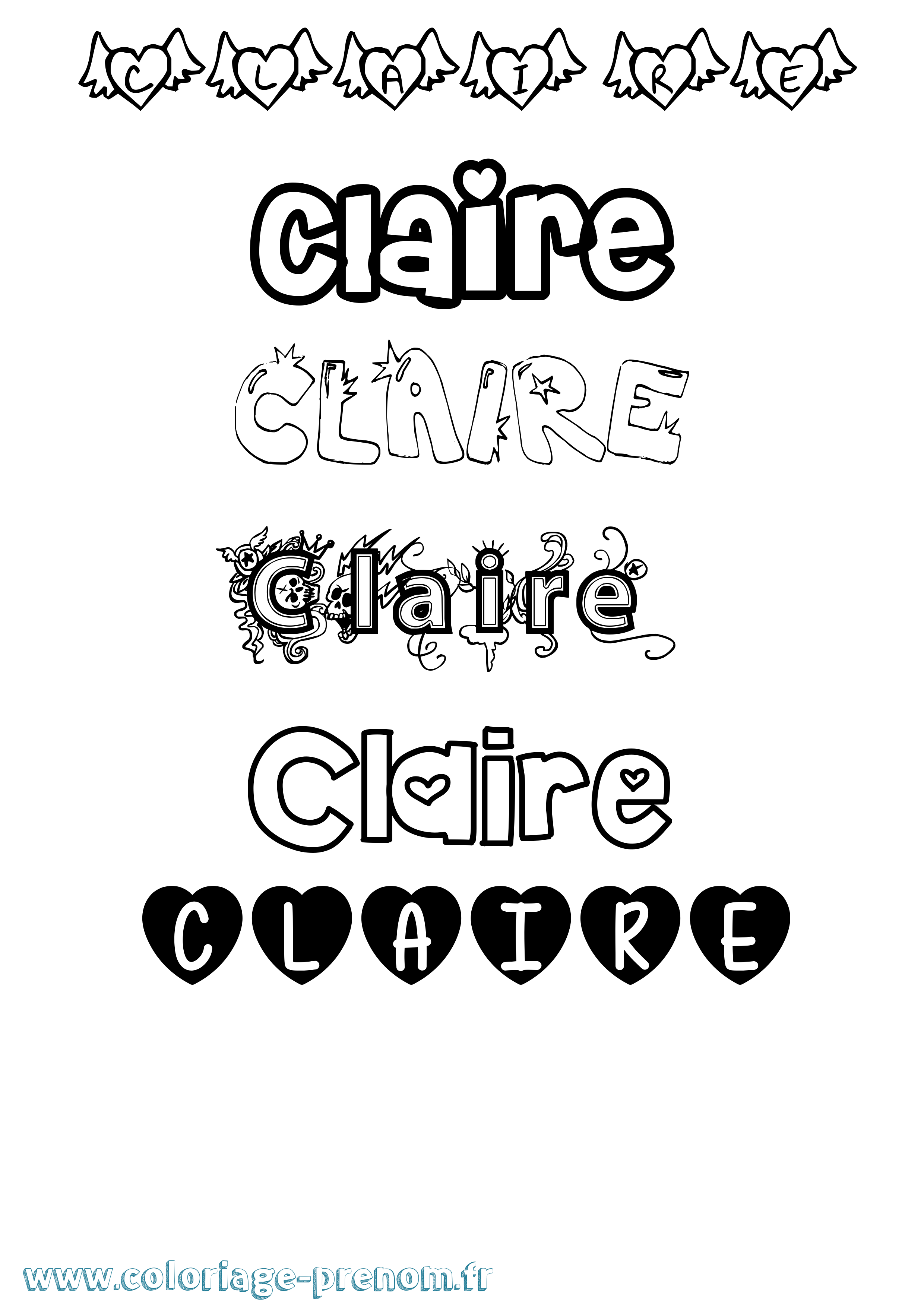 Coloriage Claire Coloriage prénom Claire