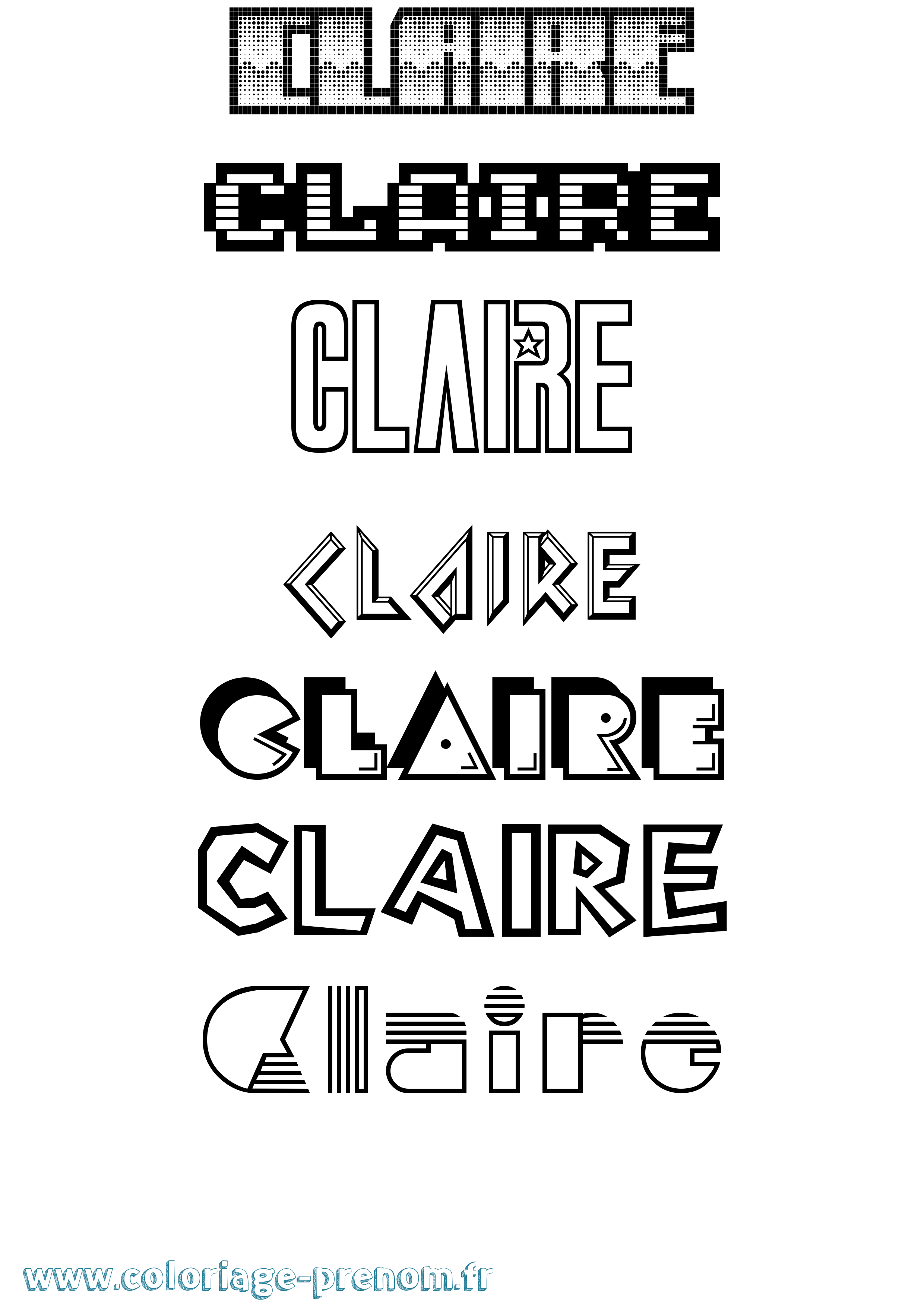 Coloriage prénom Claire