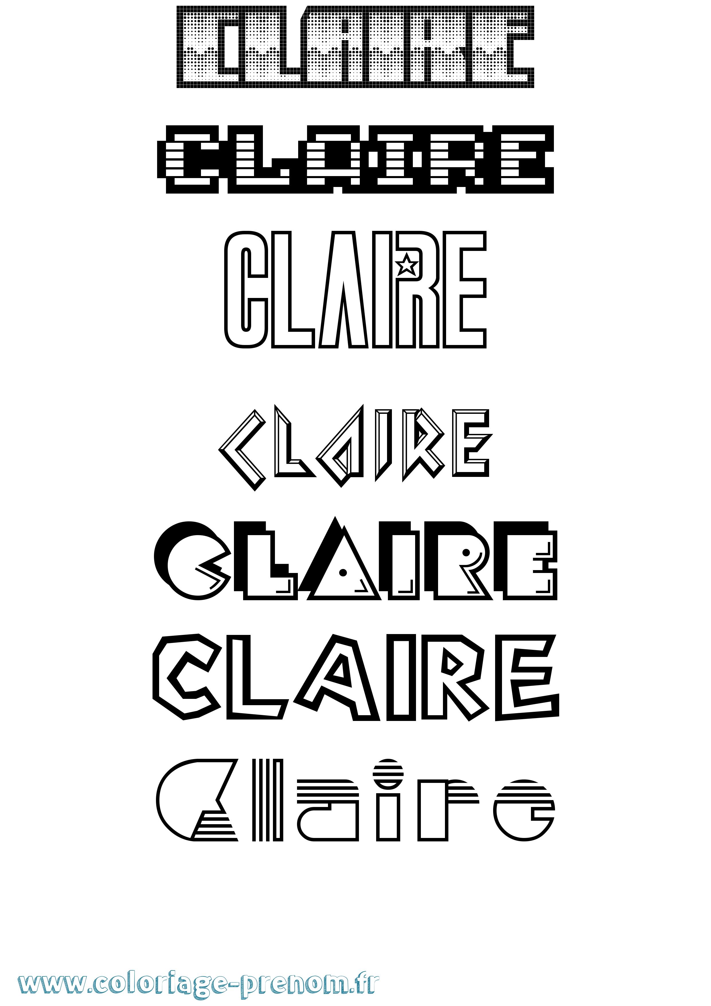 Coloriage Claire Coloriage prénom Claire