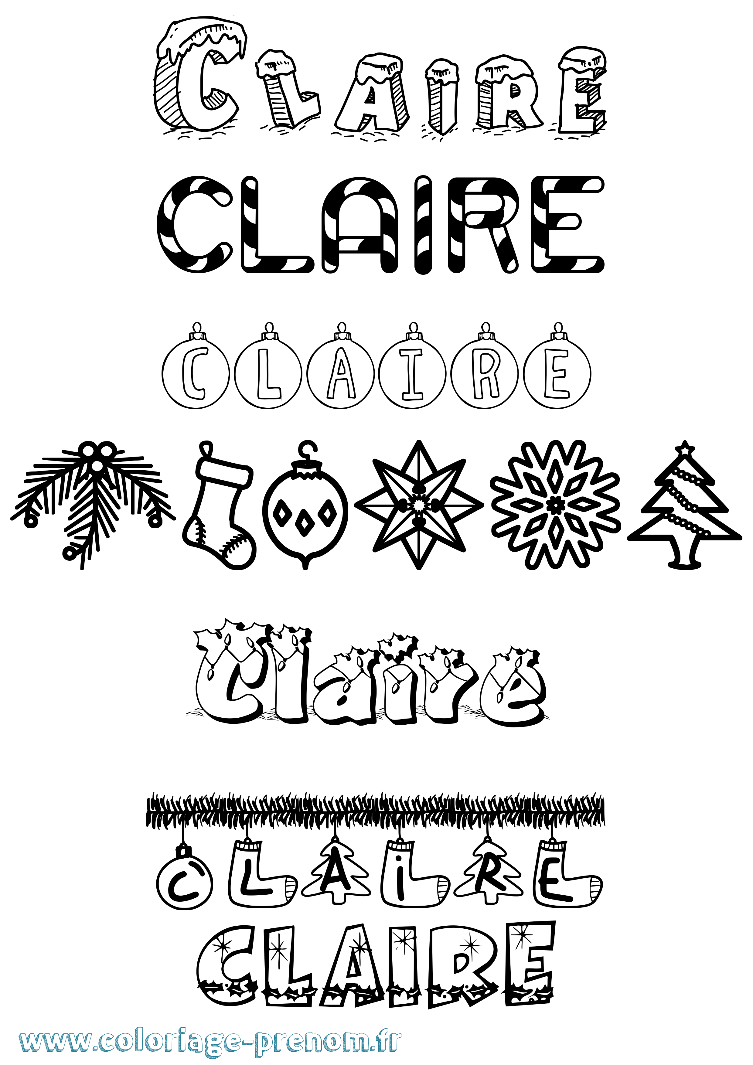 Coloriage Claire Coloriage prénom Claire
