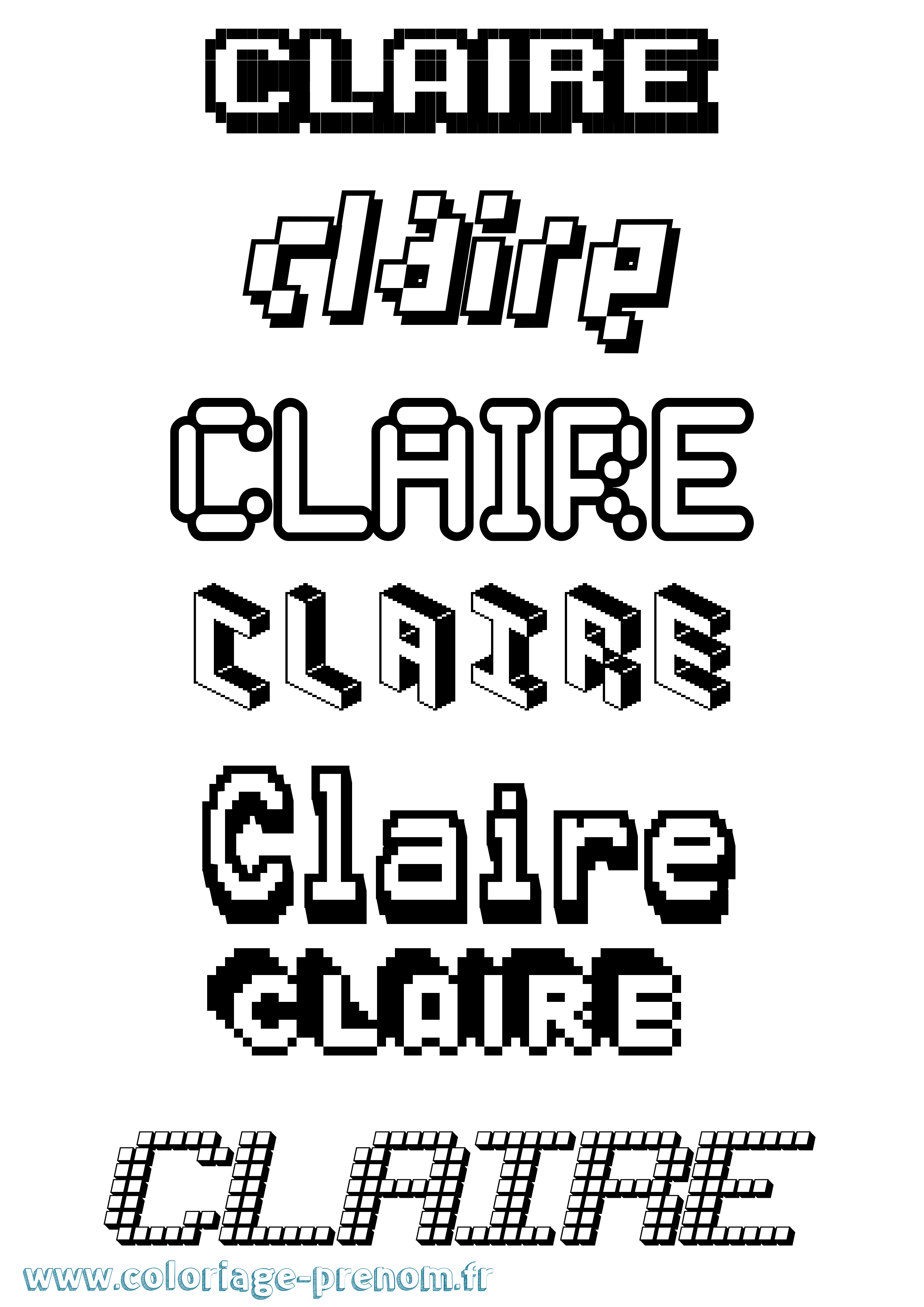 Coloriage Claire Coloriage prénom Claire