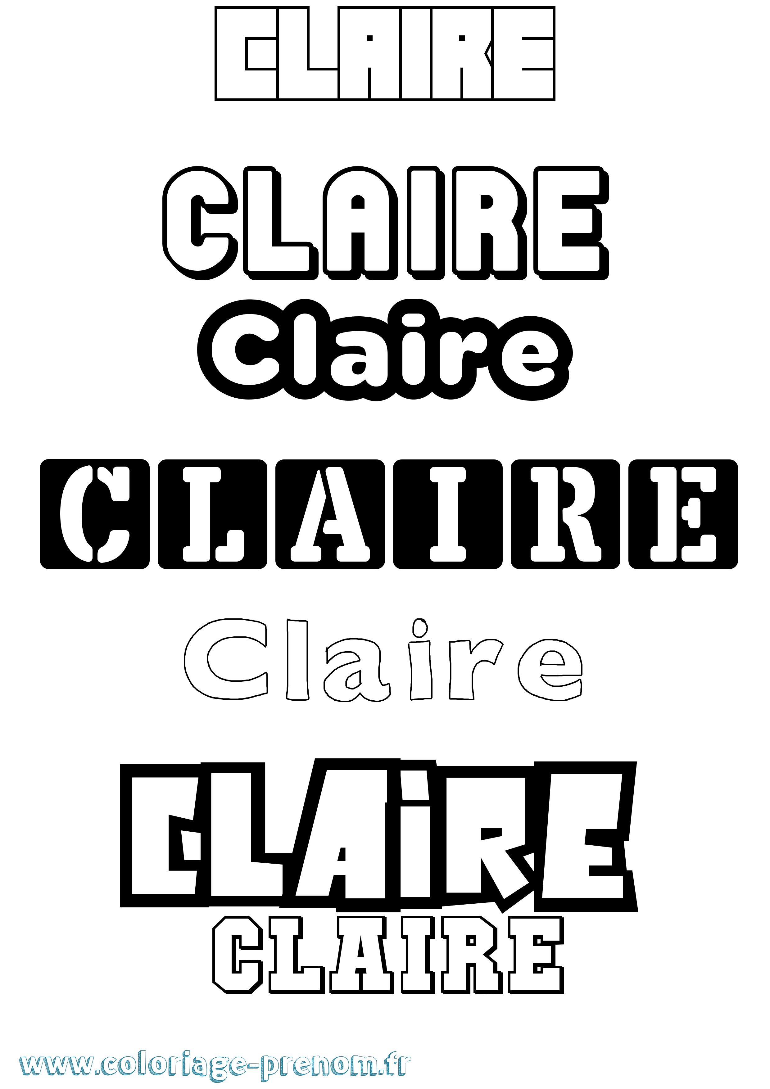 Coloriage Claire Coloriage prénom Claire