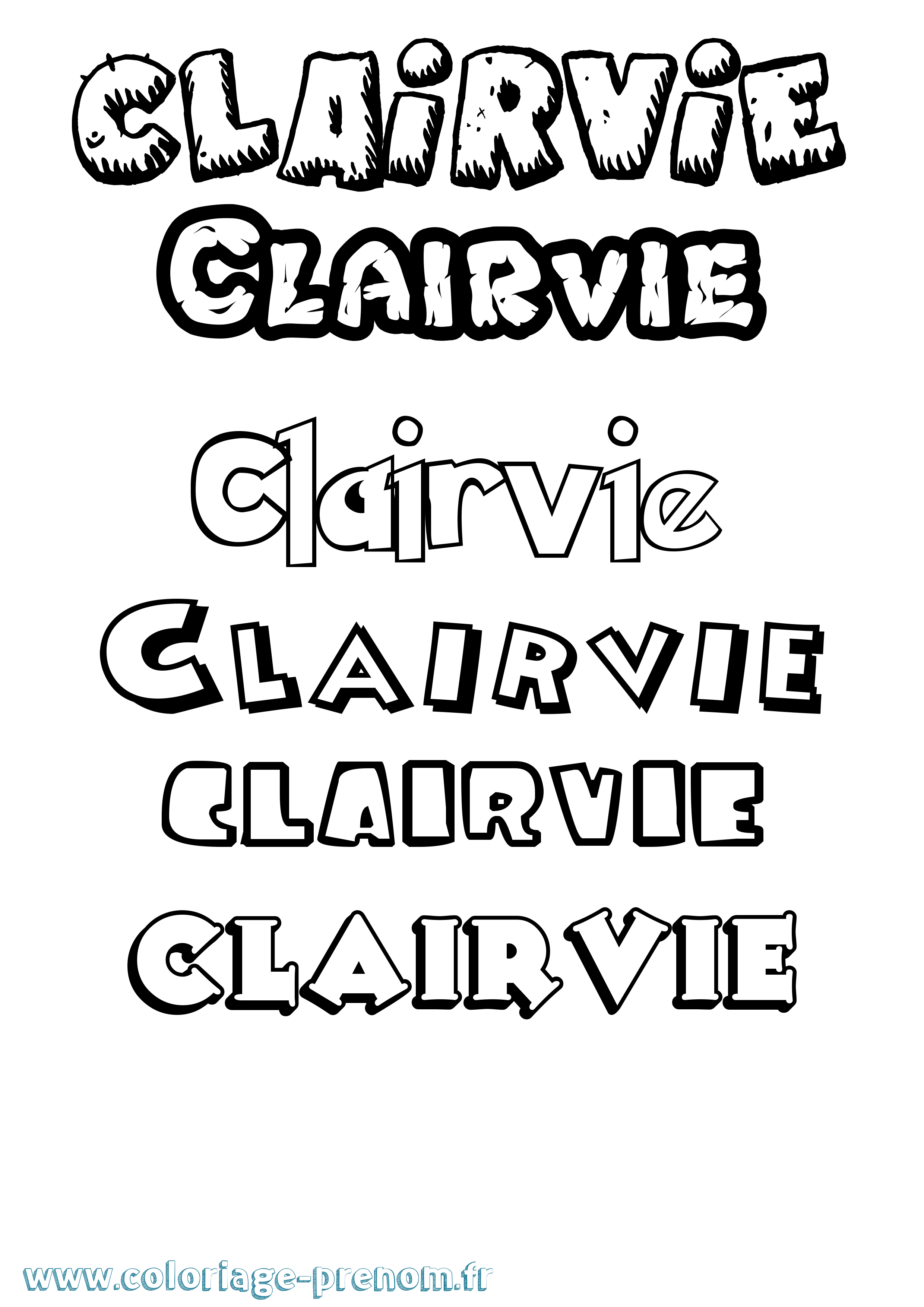 Coloriage prénom Clairvie Dessin Animé