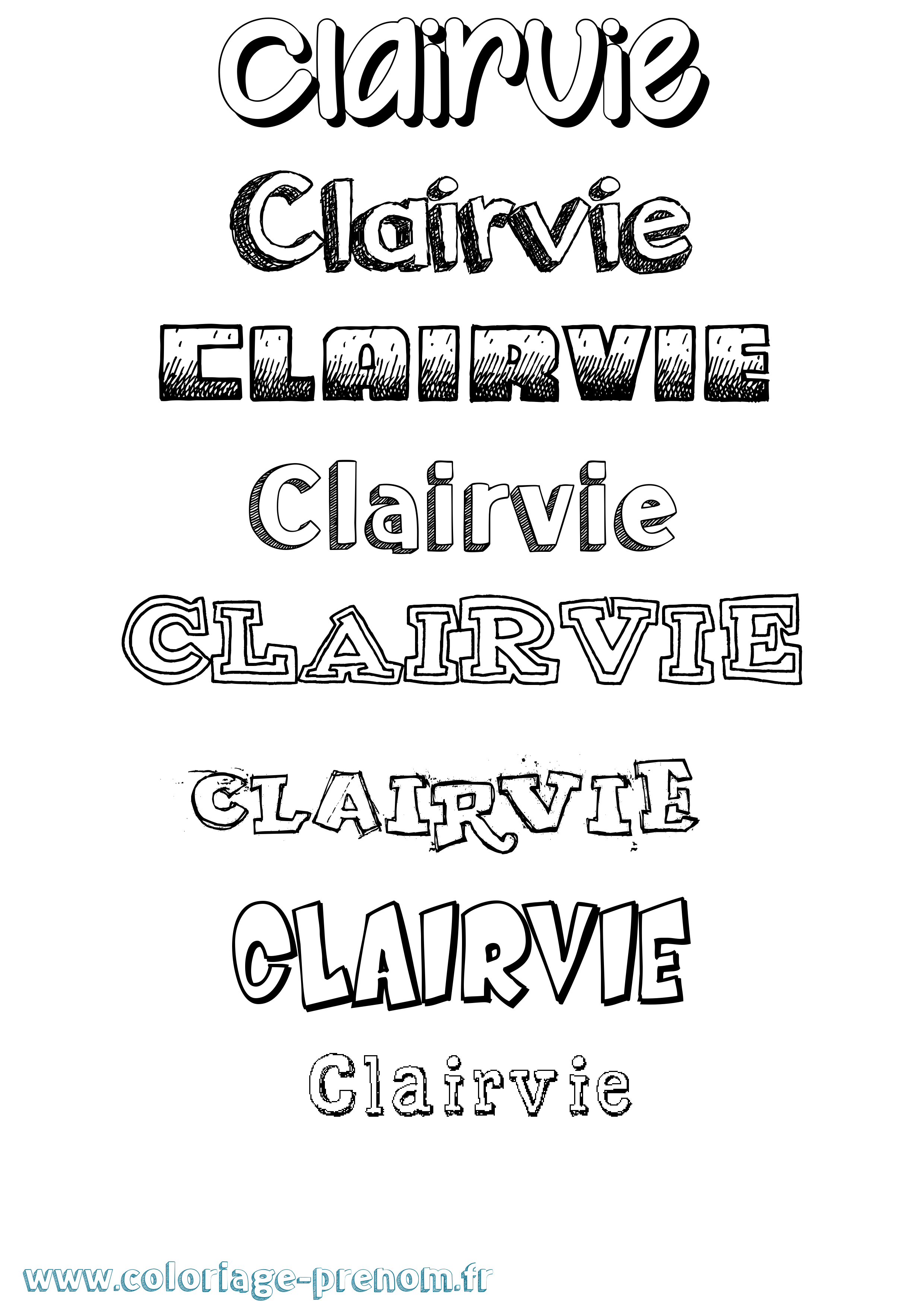 Coloriage prénom Clairvie Dessiné