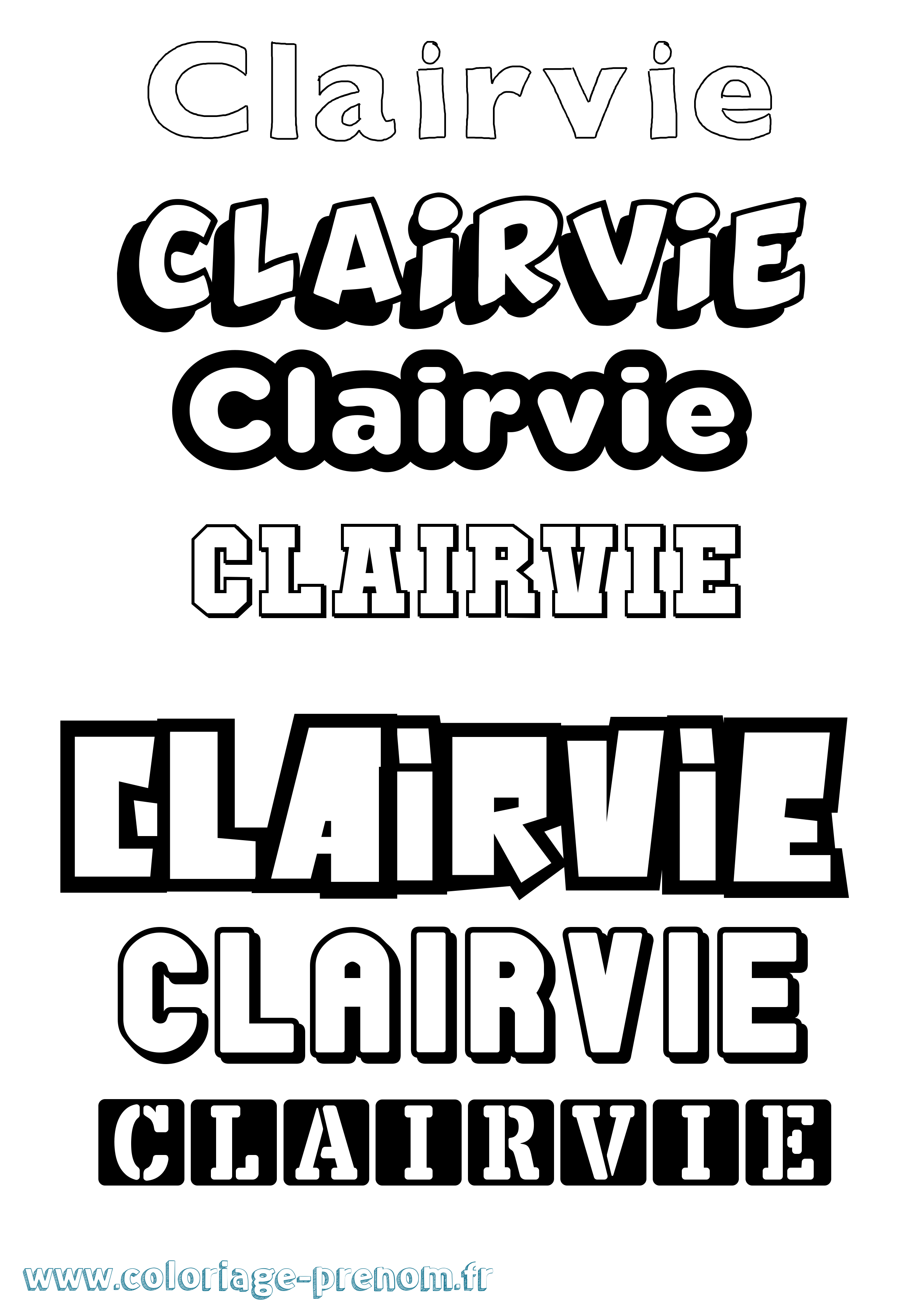 Coloriage prénom Clairvie Simple
