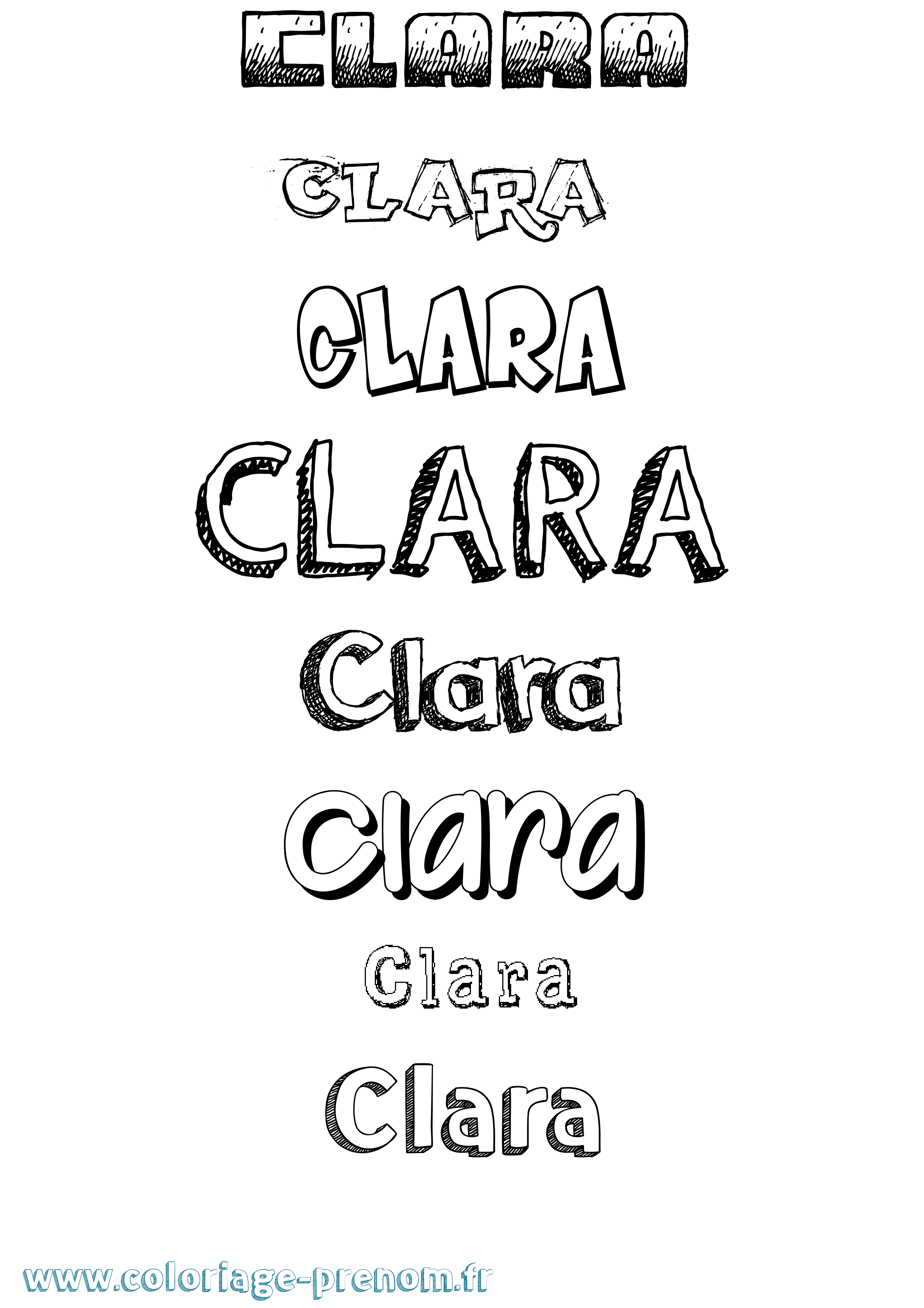 Coloriage prénom Clara Dessiné